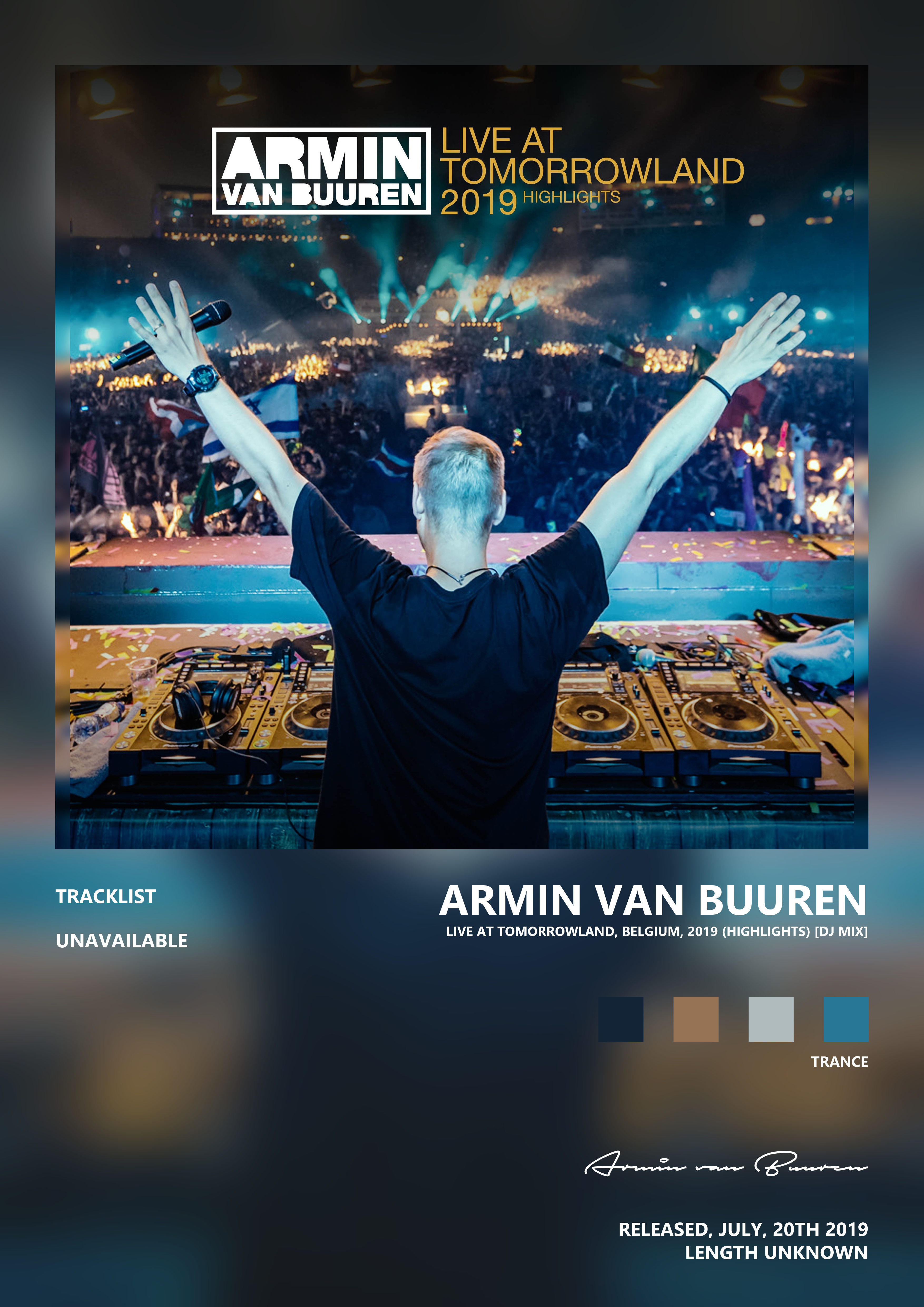 Music poster: Armin van Buuren - Live at Tomorrowland Belgium 2019 Highlights DJ Mix