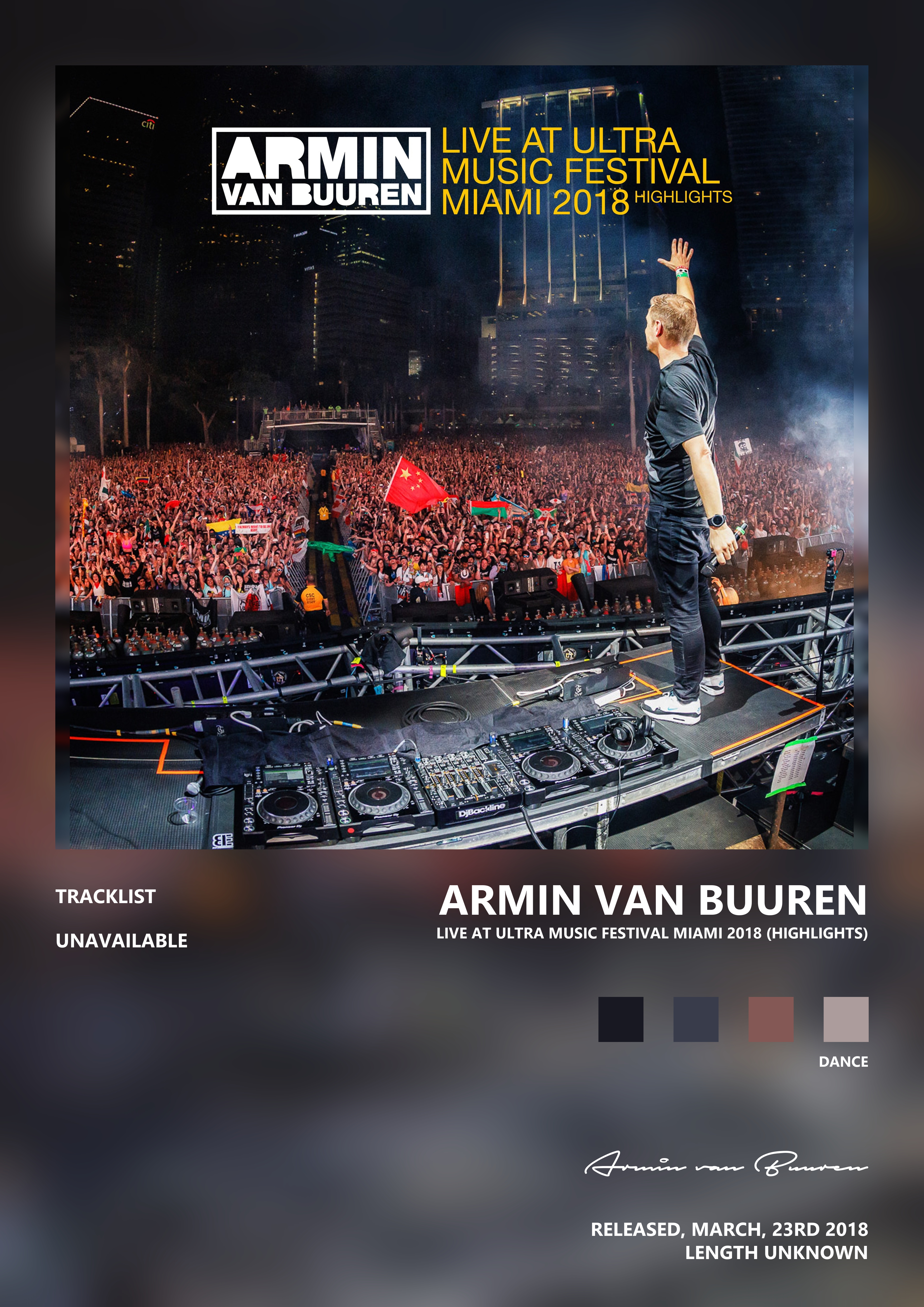 Music poster: Armin van Buuren - Live at Ultra Music Festival Miami 2018 Highlights
