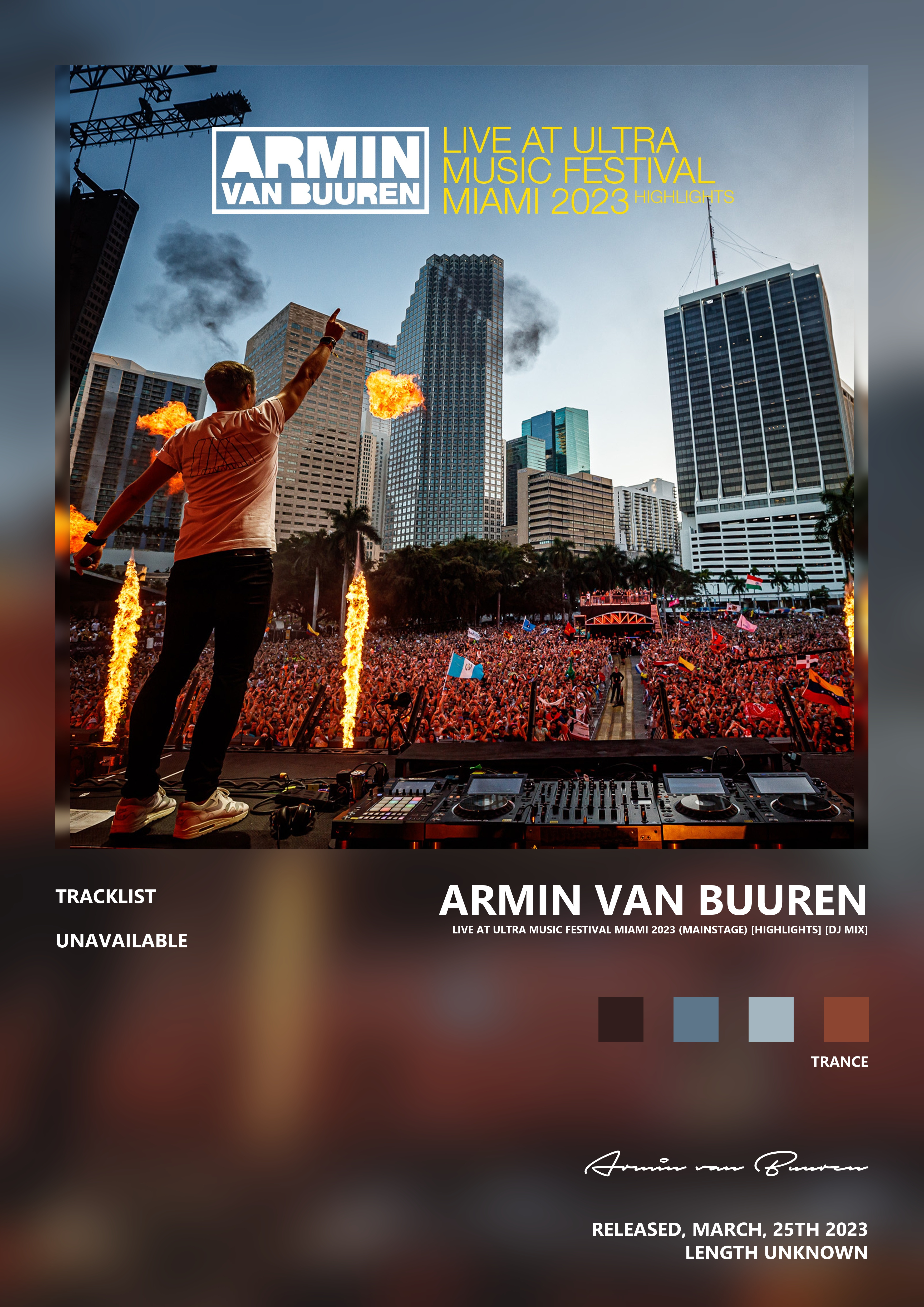Music poster: Armin van Buuren - Live at Ultra Music Festival Miami 2023 Mainstage Highlights DJ Mix