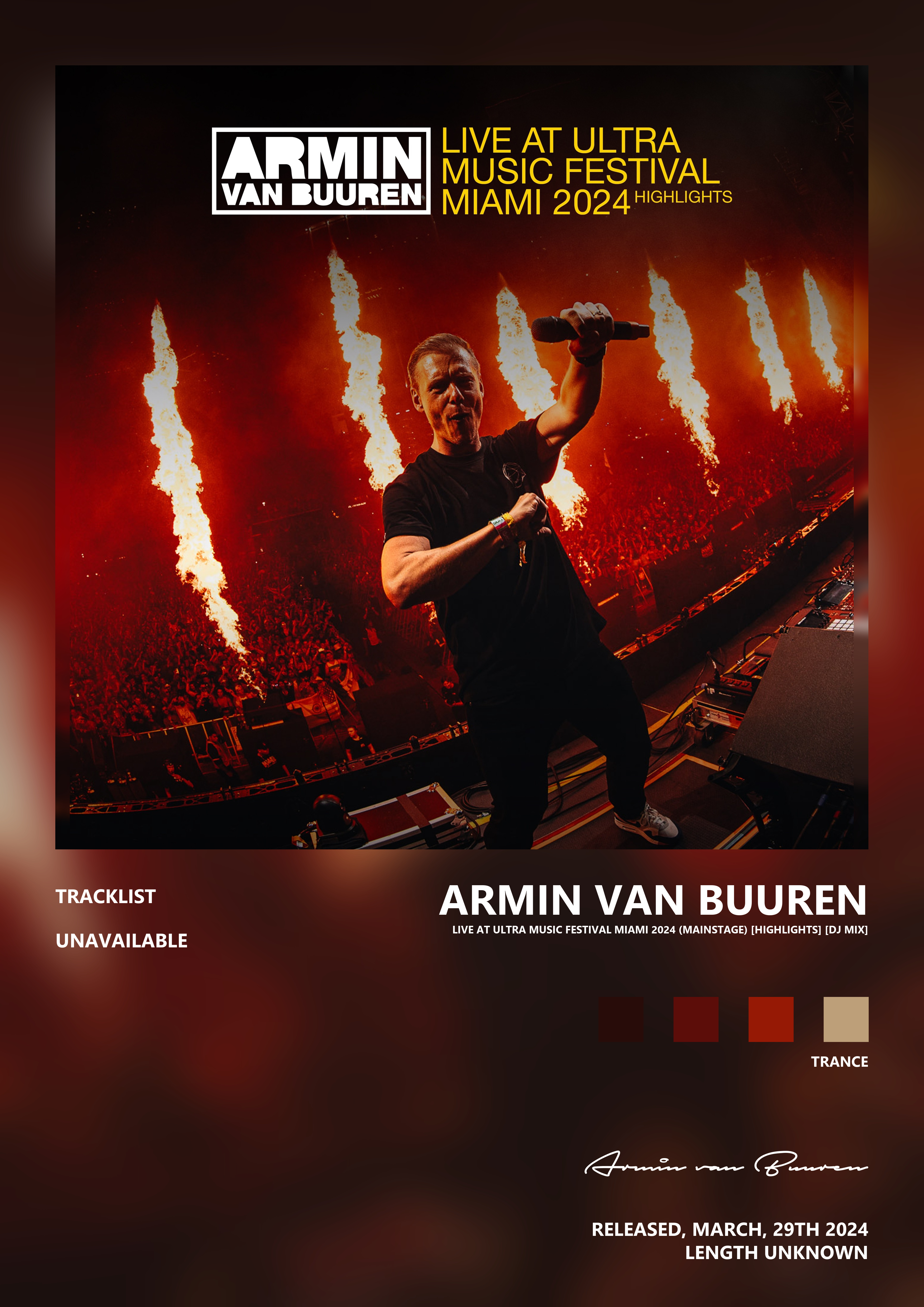 Music poster: Armin van Buuren - Live at Ultra Music Festival Miami 2024 Mainstage Highlights DJ Mix