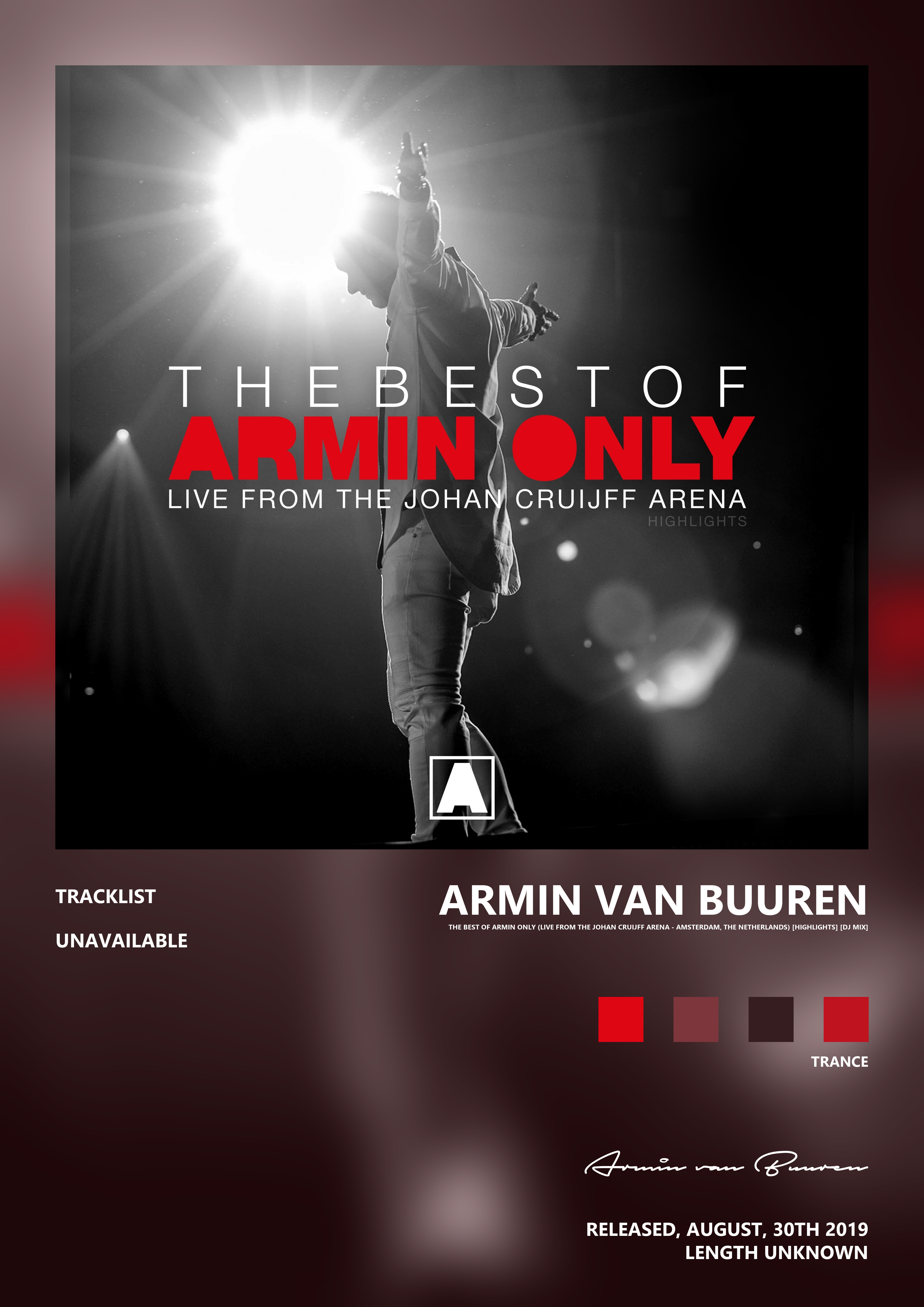 Music poster: Armin van Buuren - The Best of Armin Only Live from the Johan Cruijff Arena - Amsterdam The Netherlands Highlights DJ Mi