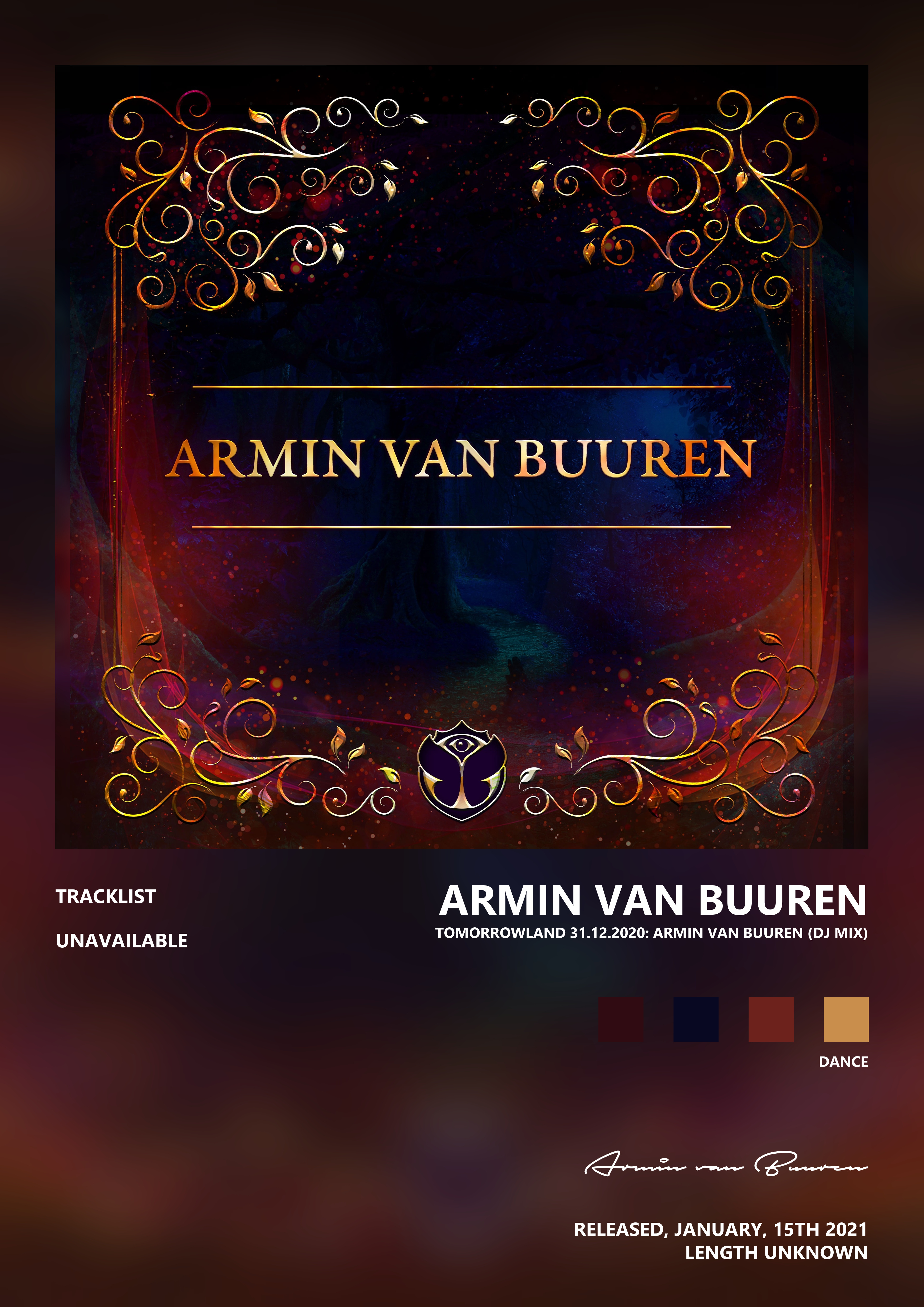 Music poster: Armin van Buuren - Tomorrowland 31122020 Armin van Buuren DJ Mix