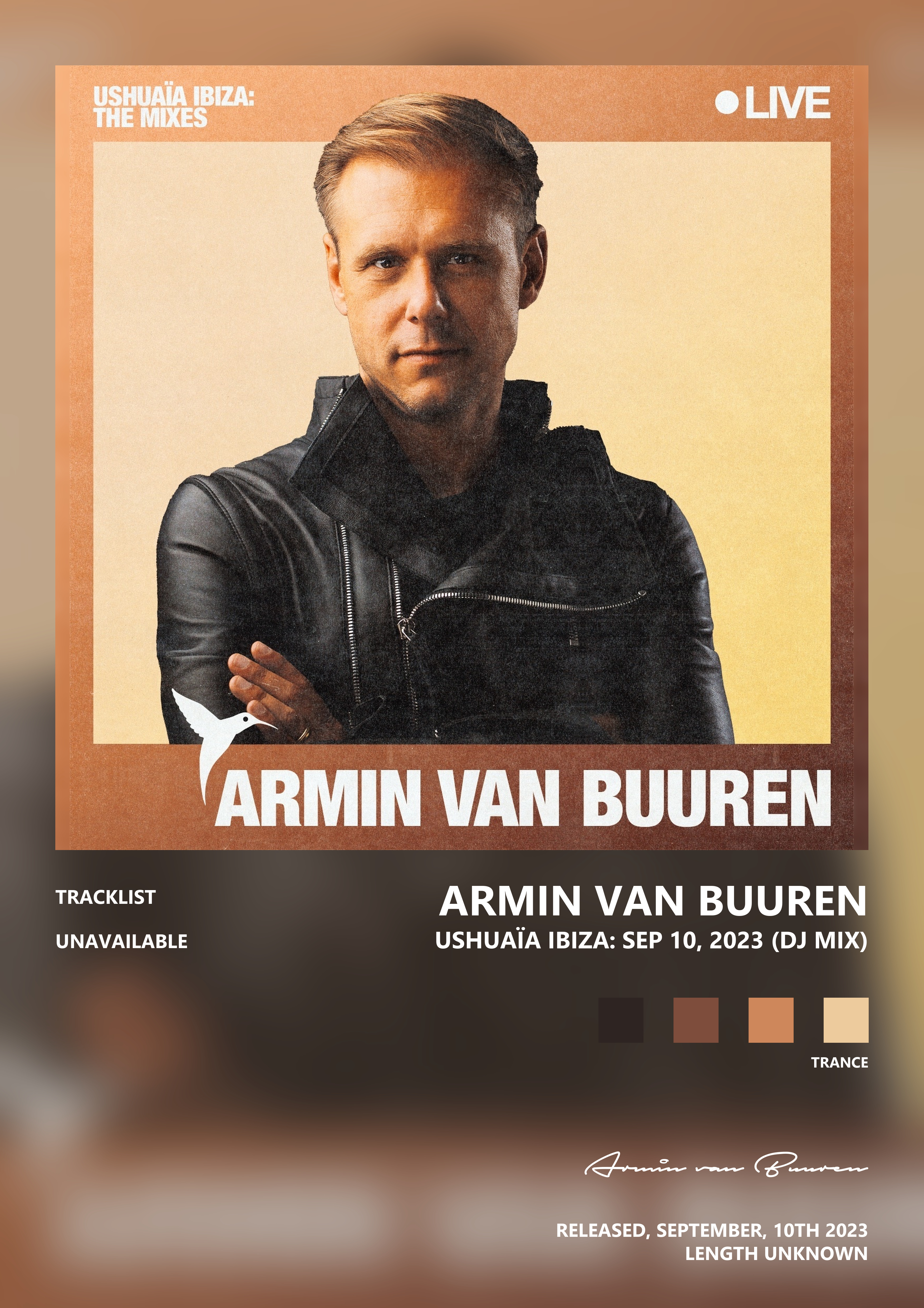 Music poster: Armin van Buuren - Ushuaïa Ibiza Sep 10 2023 DJ Mix