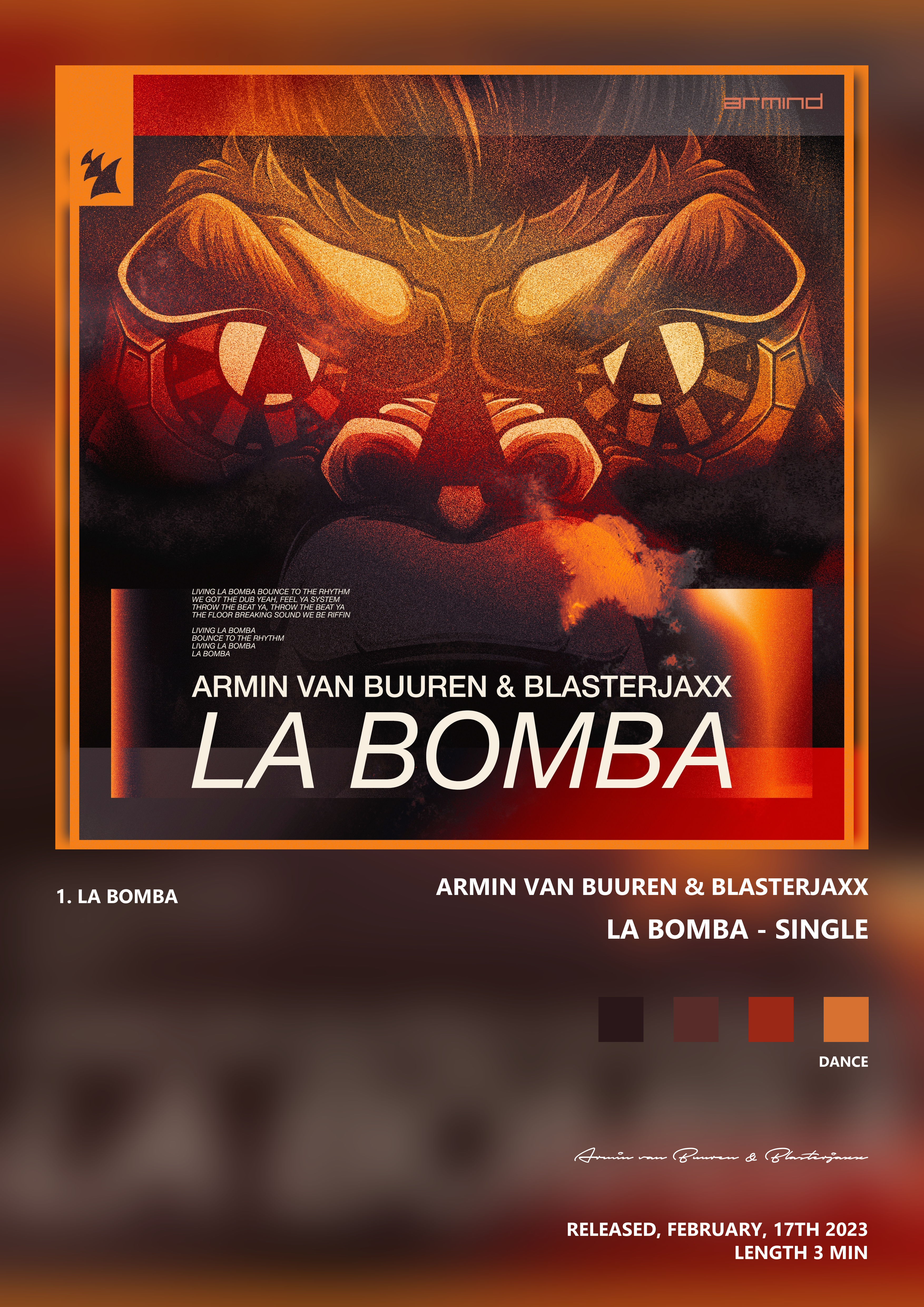 Music poster: Armin van Buuren Blasterjaxx - La Bomba - Single