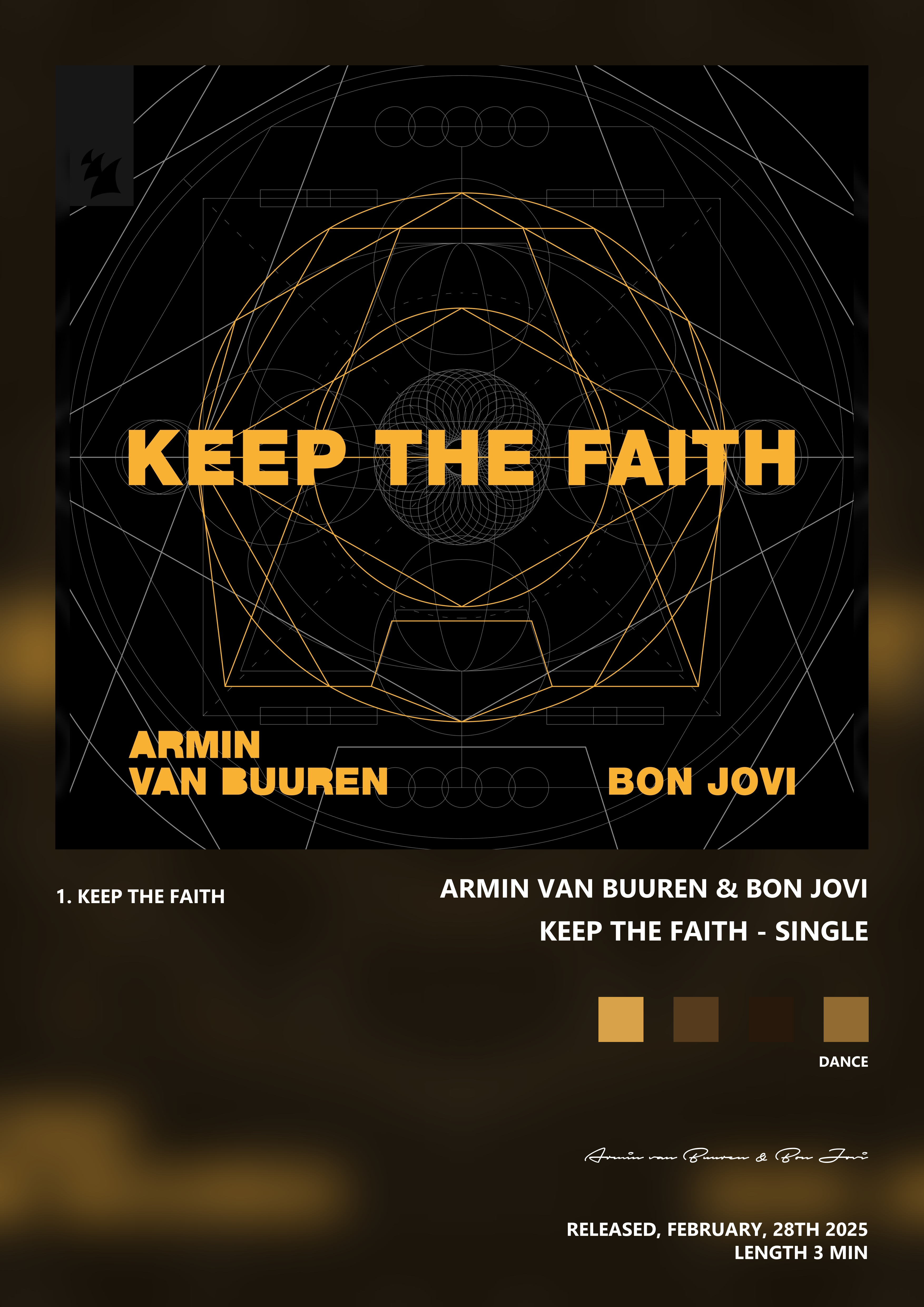 Music poster: Armin van Buuren Bon Jovi - Keep the Faith - Single