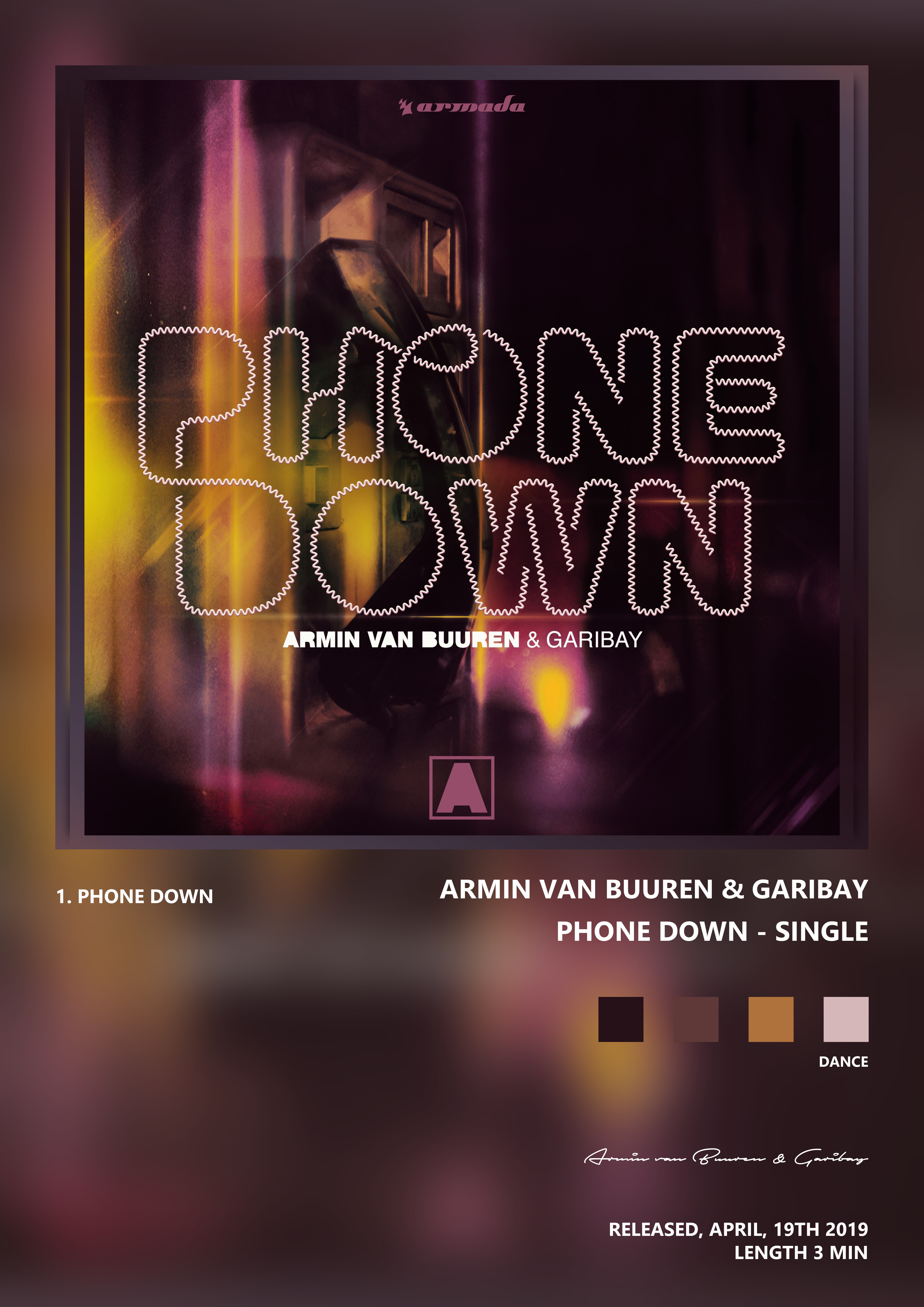 Music poster: Armin van Buuren Garibay - Phone Down - Single