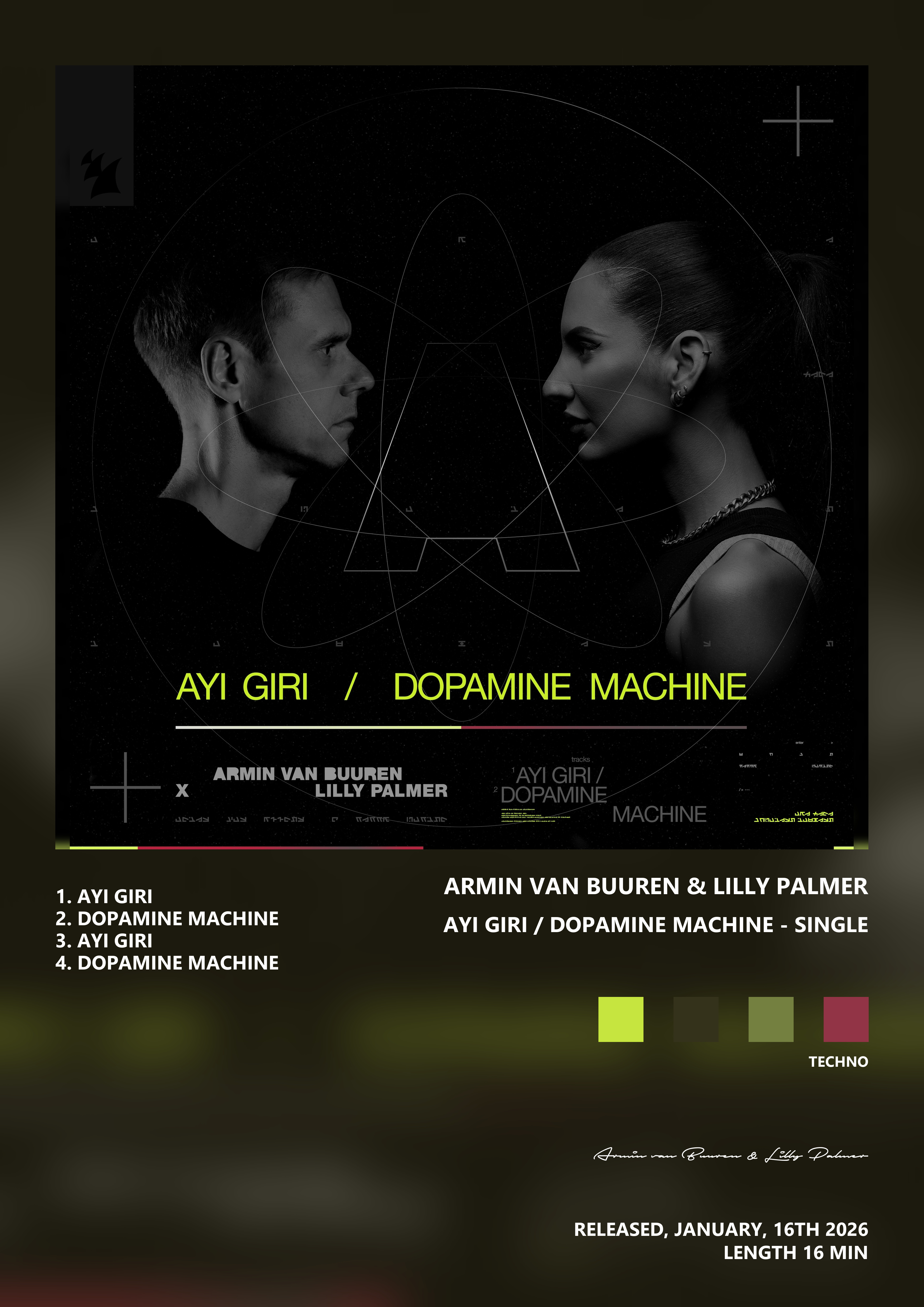 Music poster: Armin van Buuren Lilly Palmer - Ayi Giri Dopamine Machine - Single