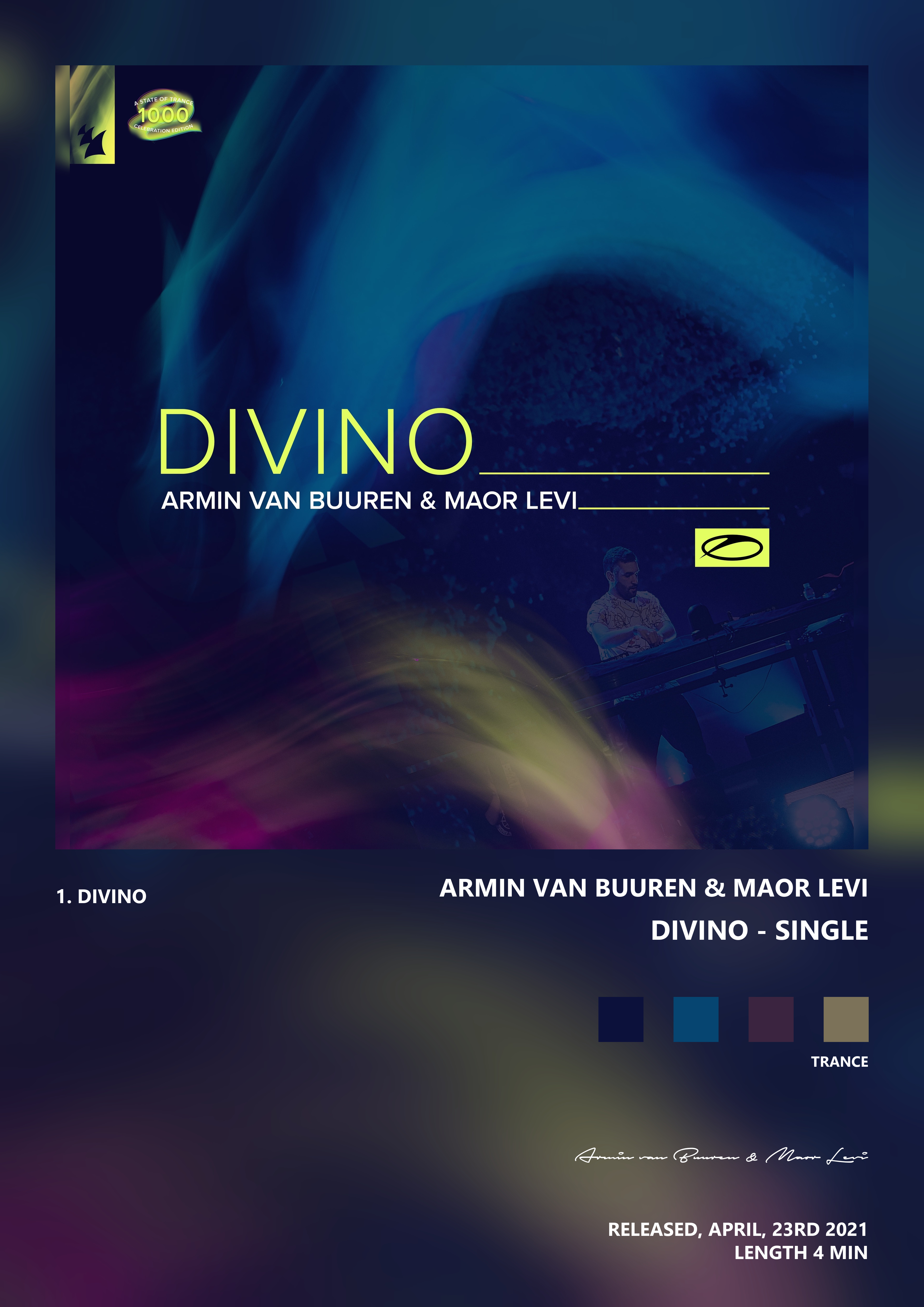 Music poster: Armin van Buuren Maor Levi - Divino - Single