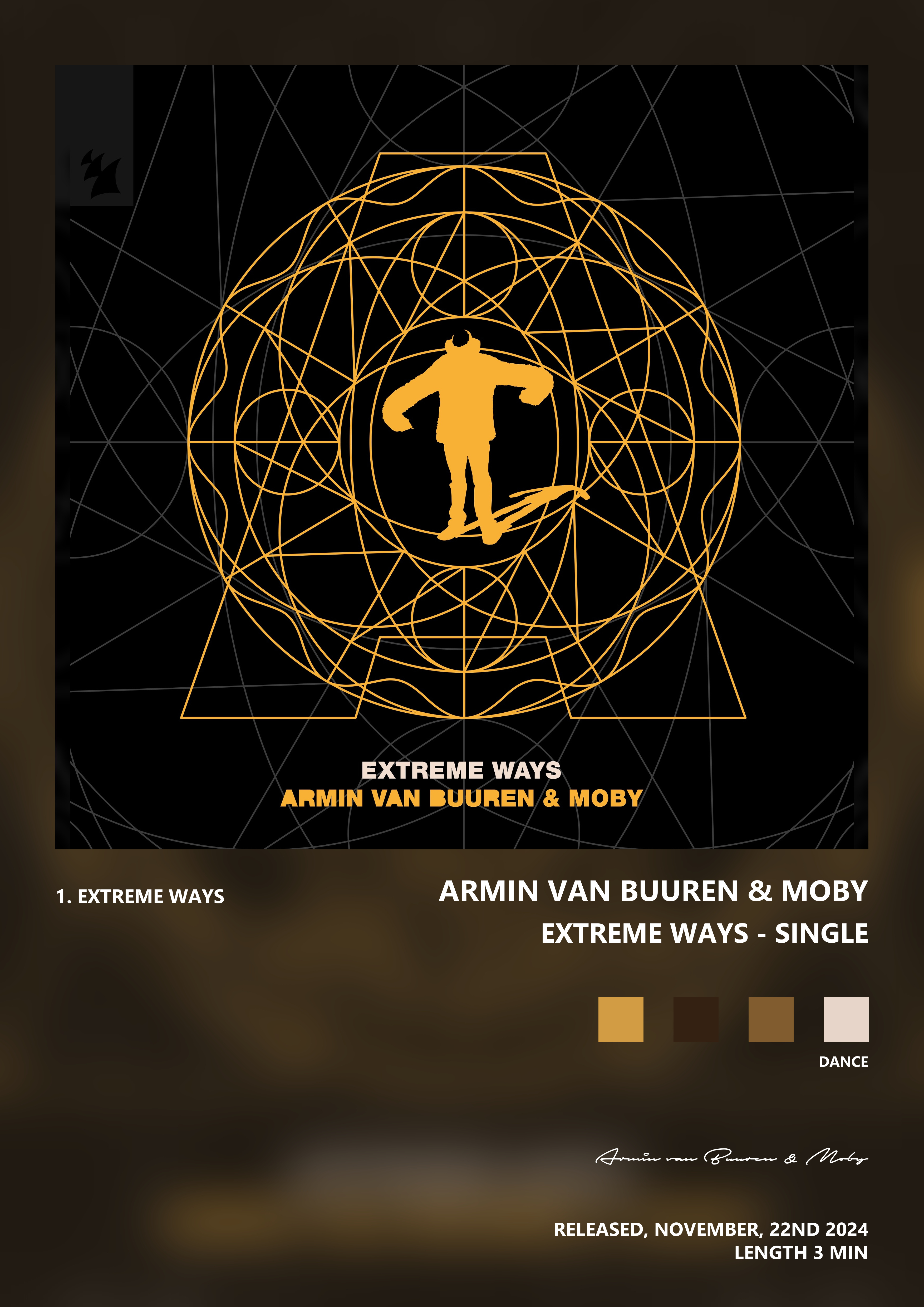 Music poster: Armin van Buuren Moby - Extreme Ways - Single