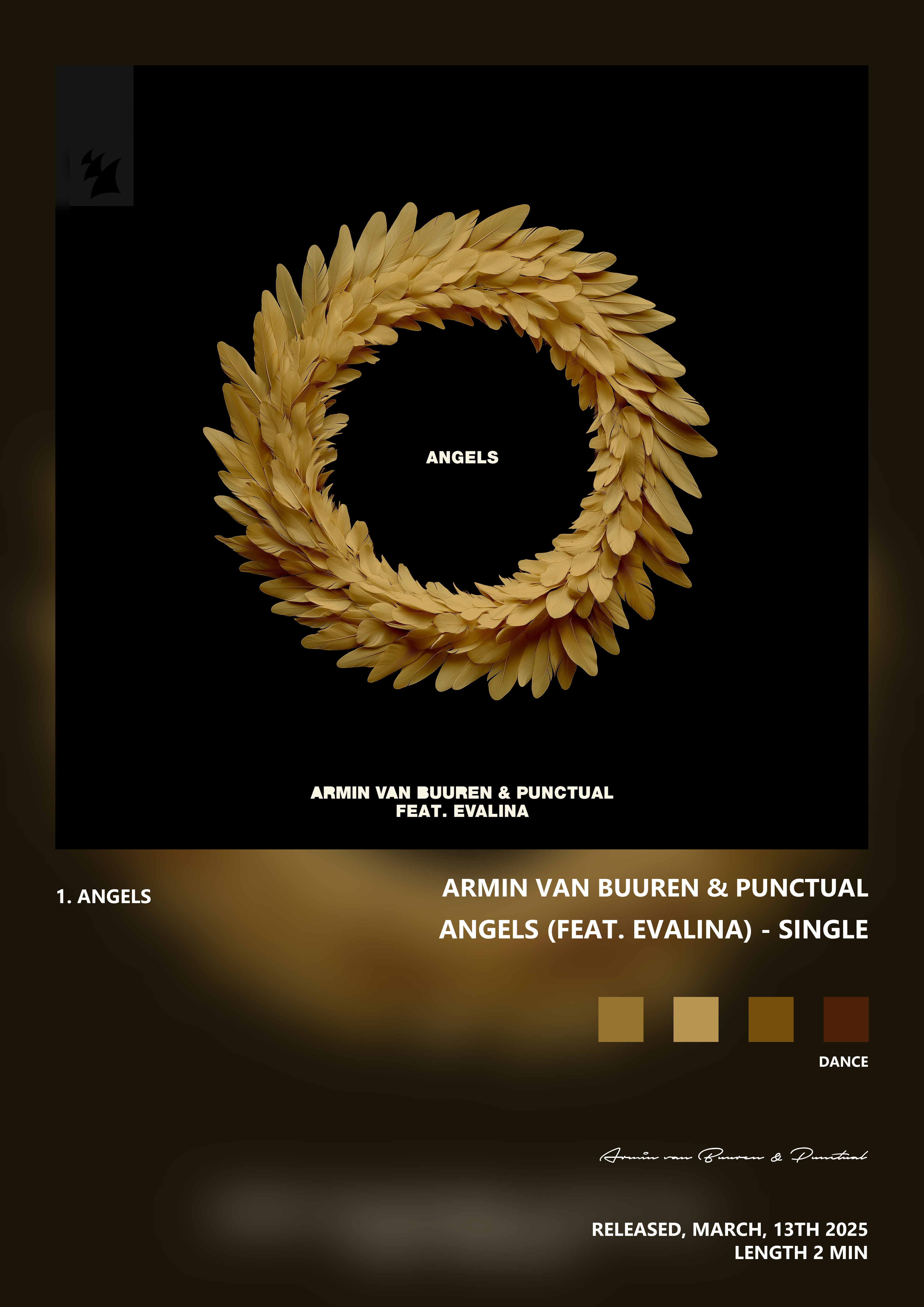 Music poster: Armin van Buuren Punctual - Angels feat EVALINA - Single
