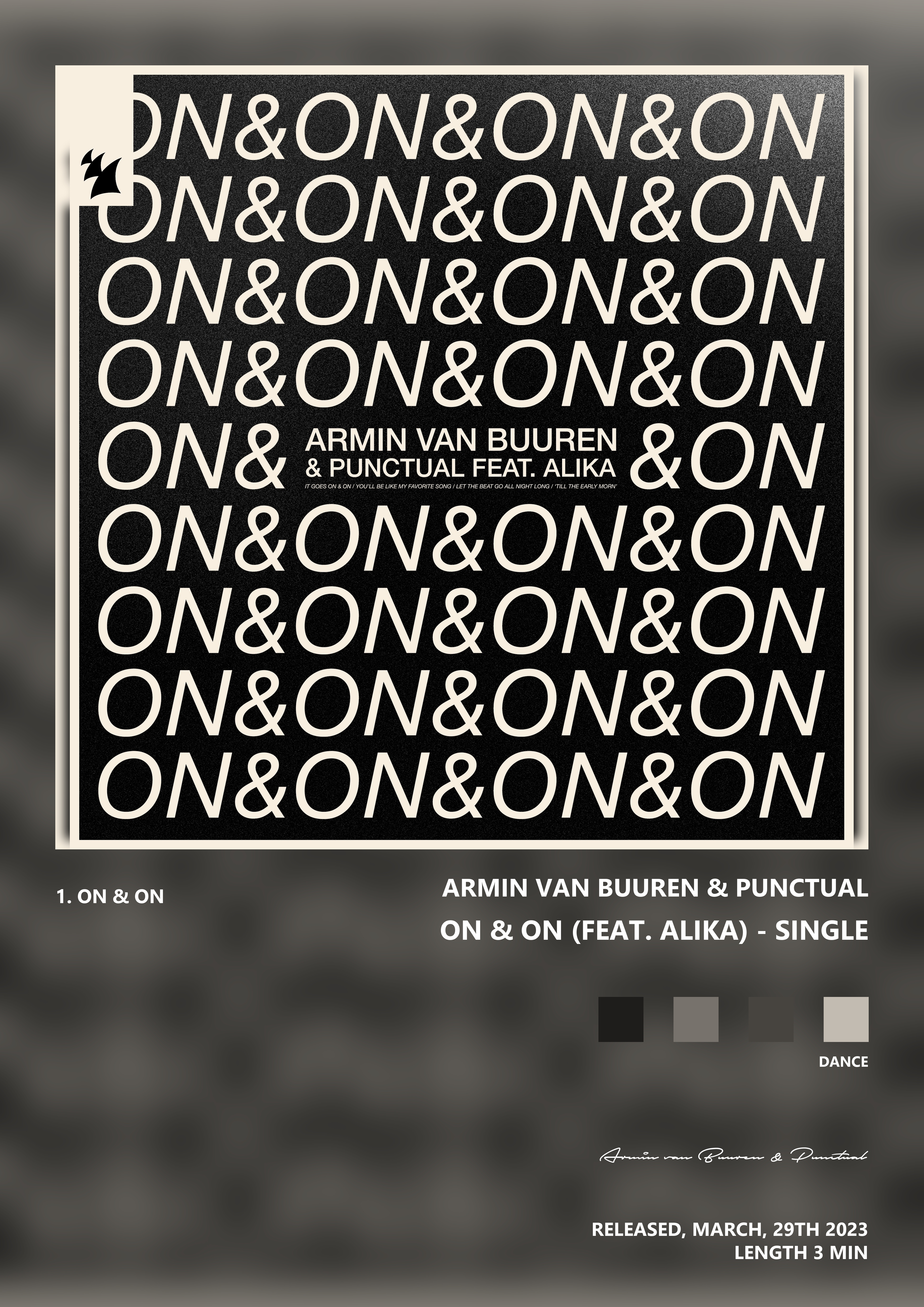 Music poster: Armin van Buuren Punctual - On On feat Alika - Single