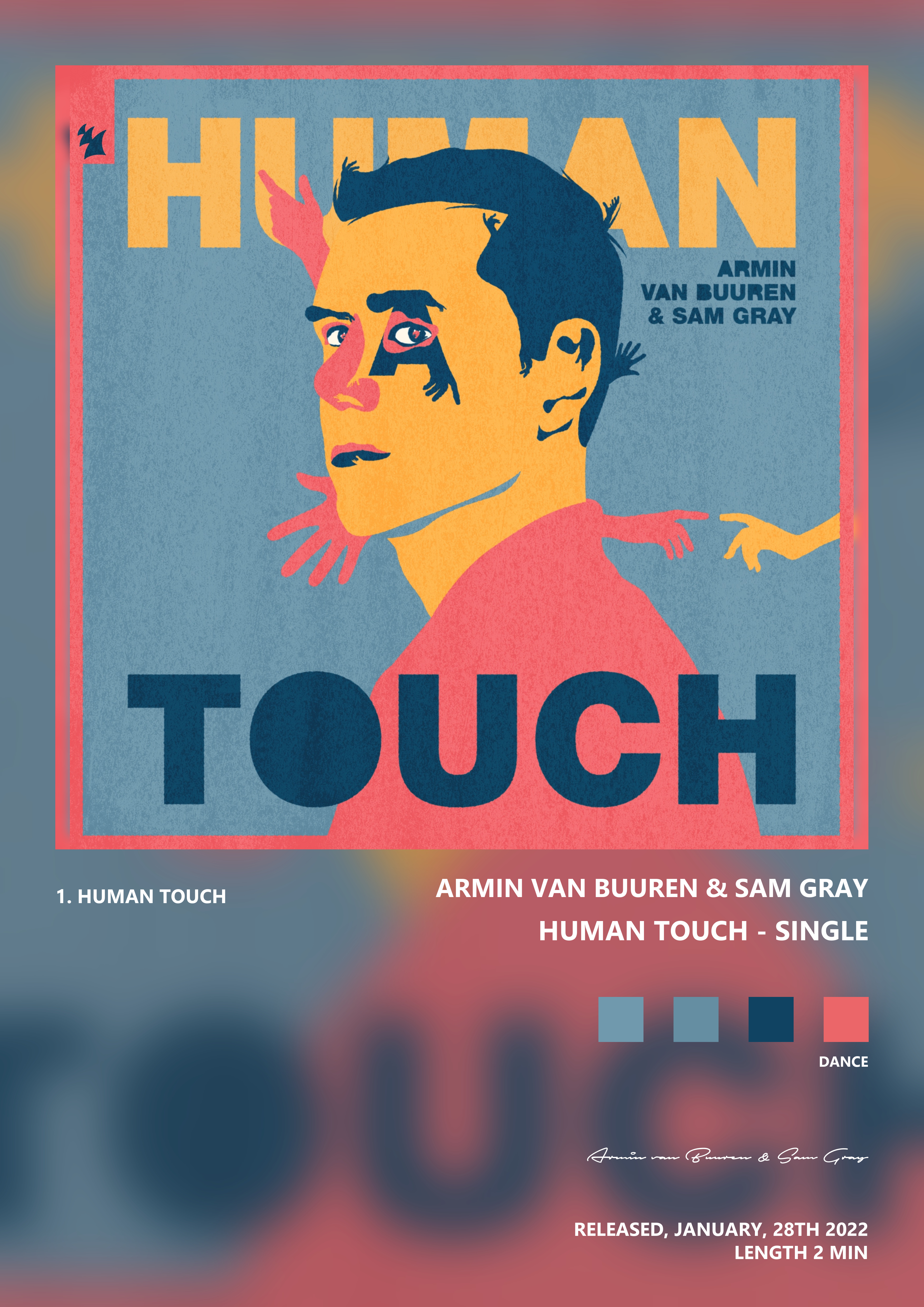Music poster: Armin van Buuren Sam Gray - Human Touch - Single