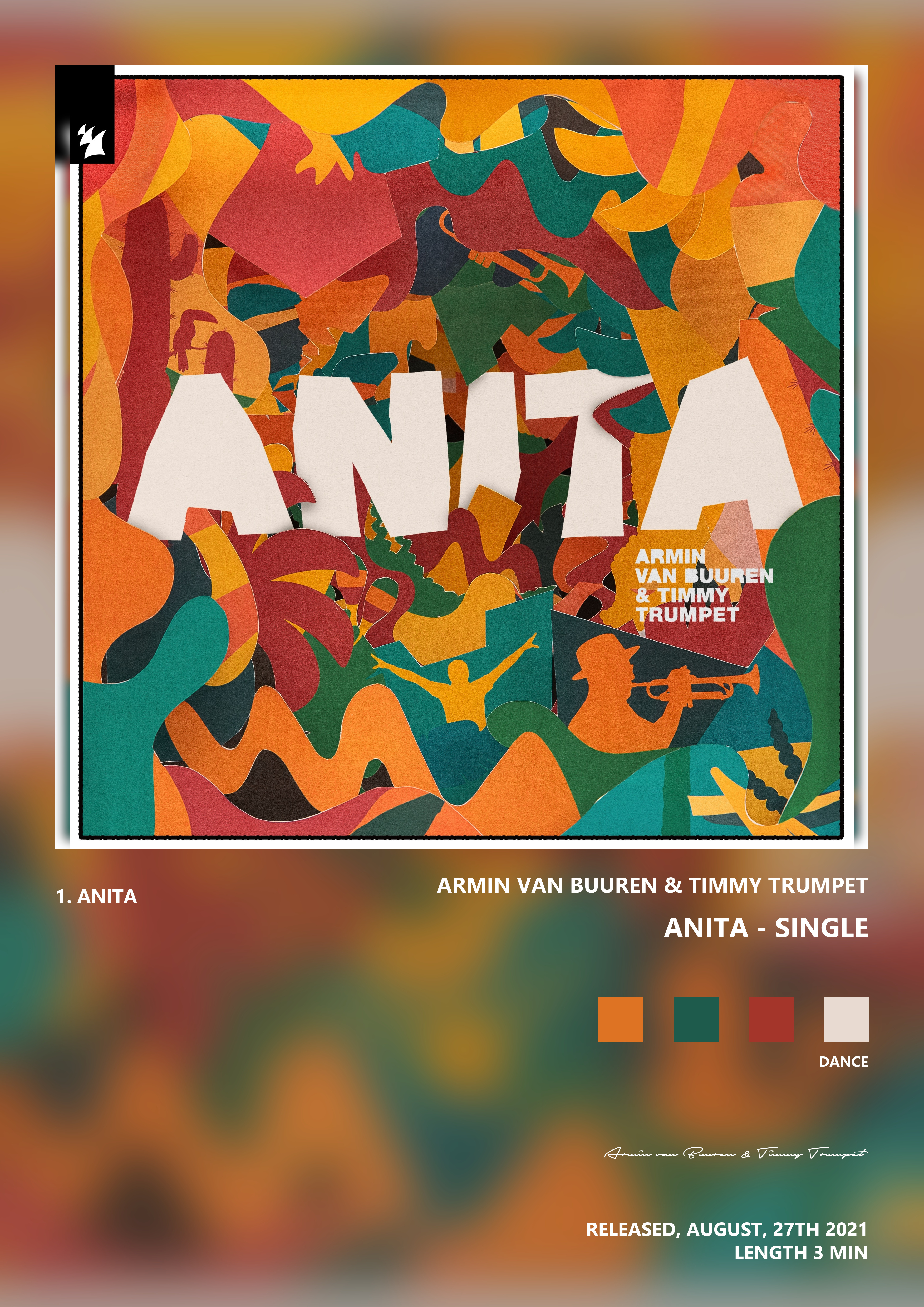 Music poster: Armin van Buuren Timmy Trumpet - Anita - Single