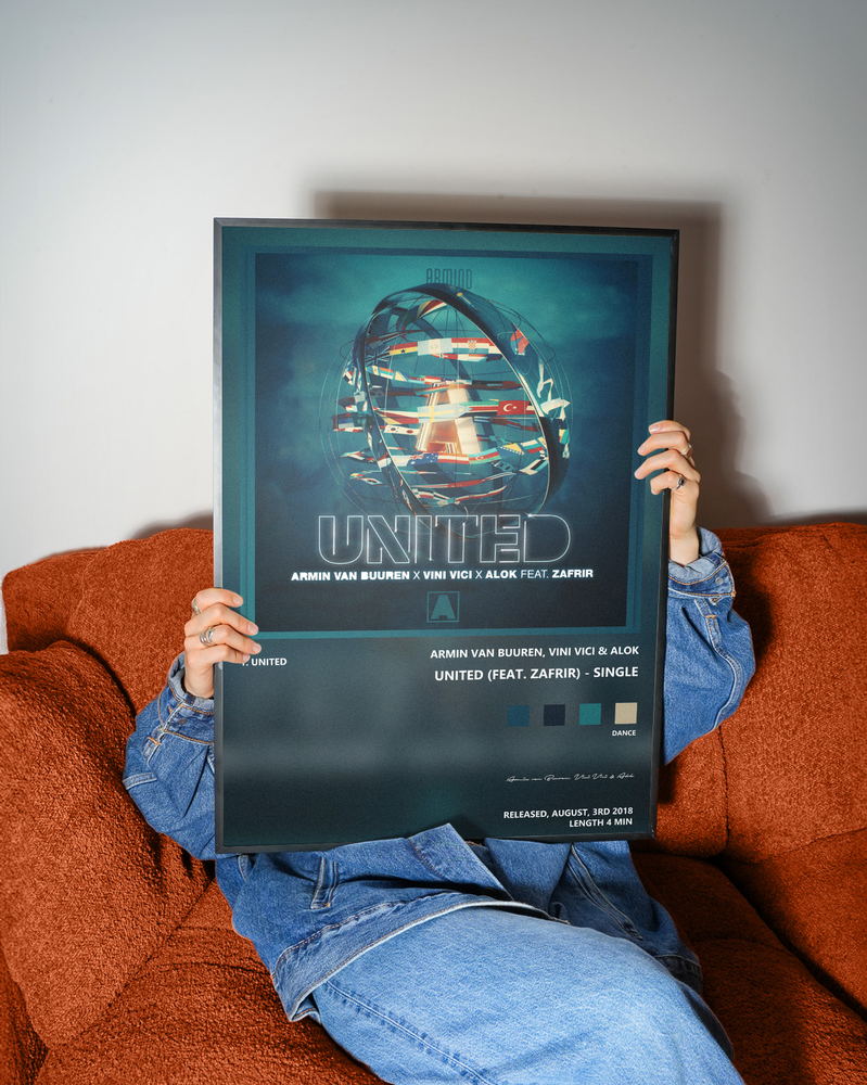 Music poster: Armin van Buuren Vini Vici Alok - United feat Zafrir - Single