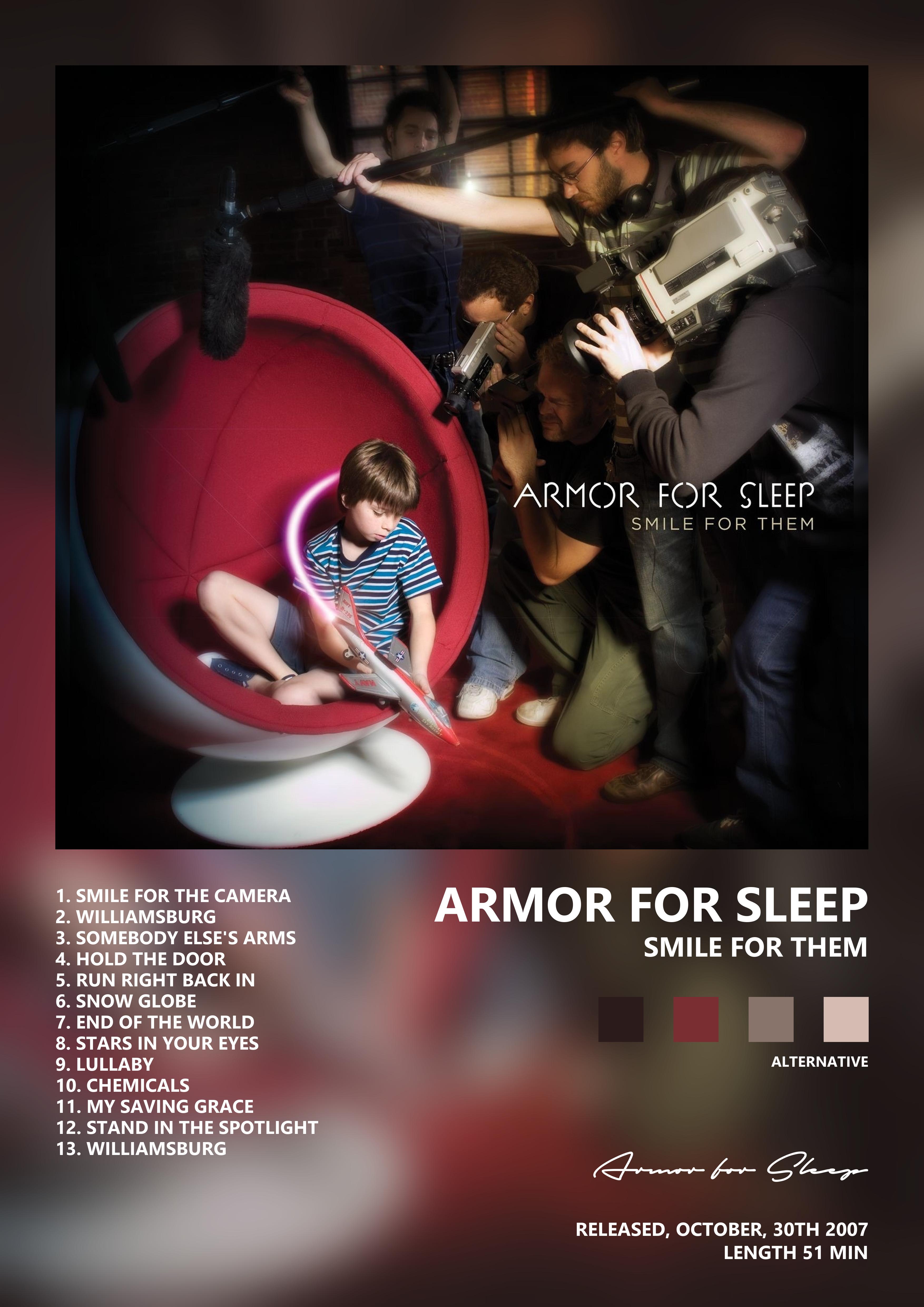 Music poster: Armor for Sleep - Smile for Them