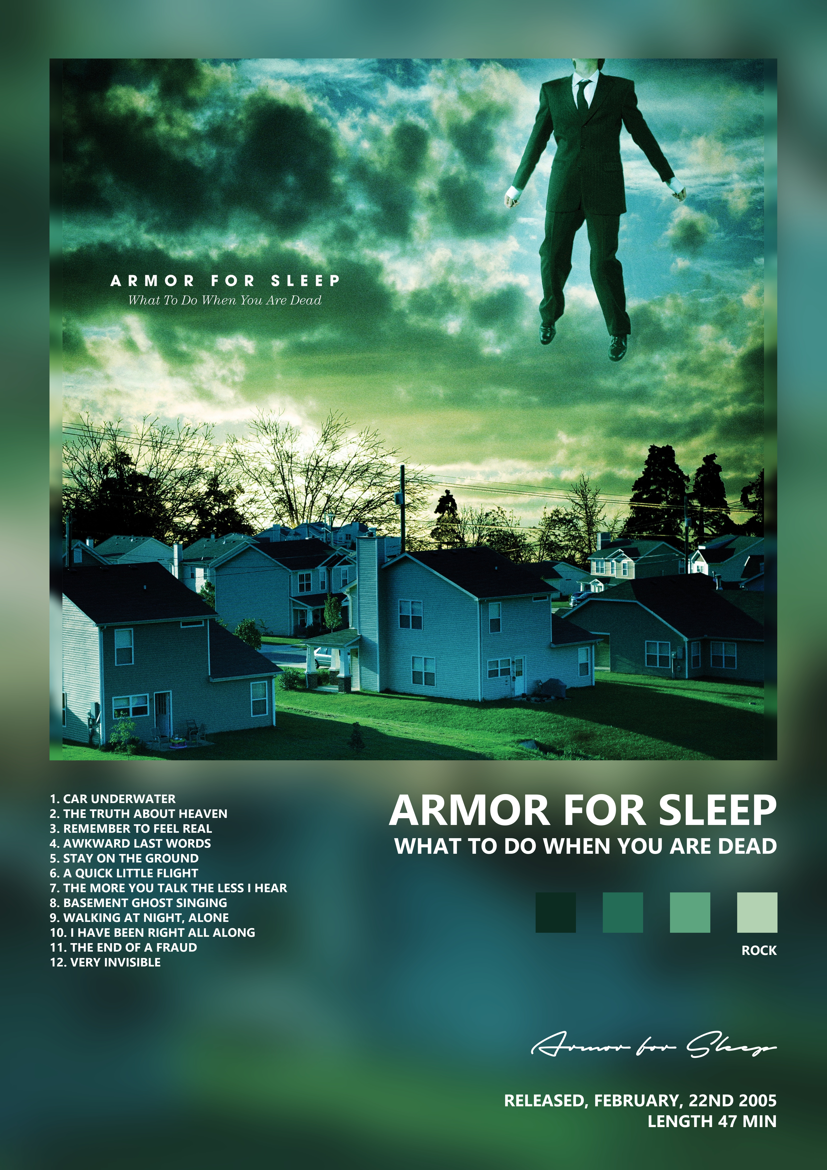 Music poster: Armor for Sleep - What To Do When You Are Dead