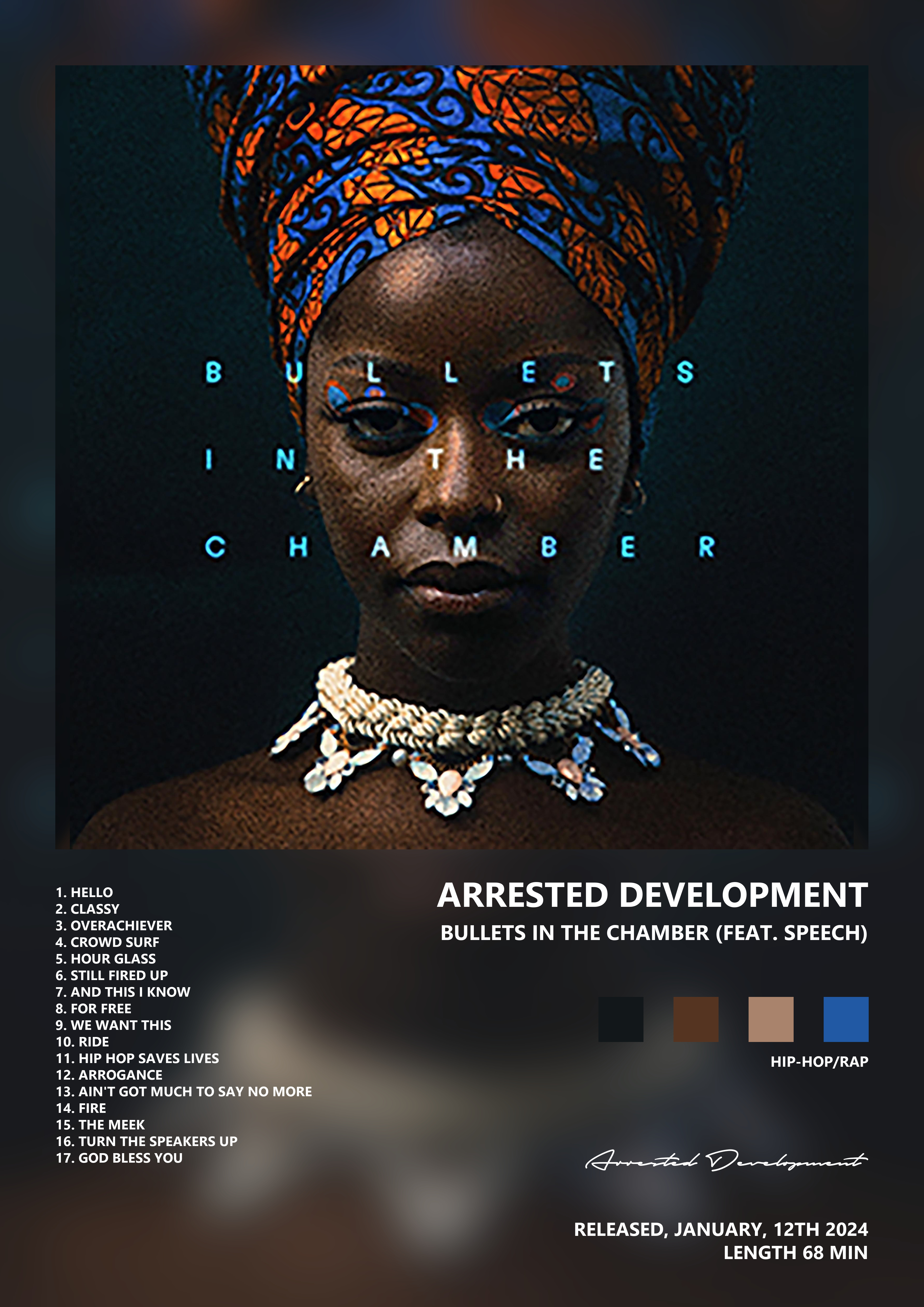 Music poster: Arrested Development - Bullets In the Chamber feat Speech