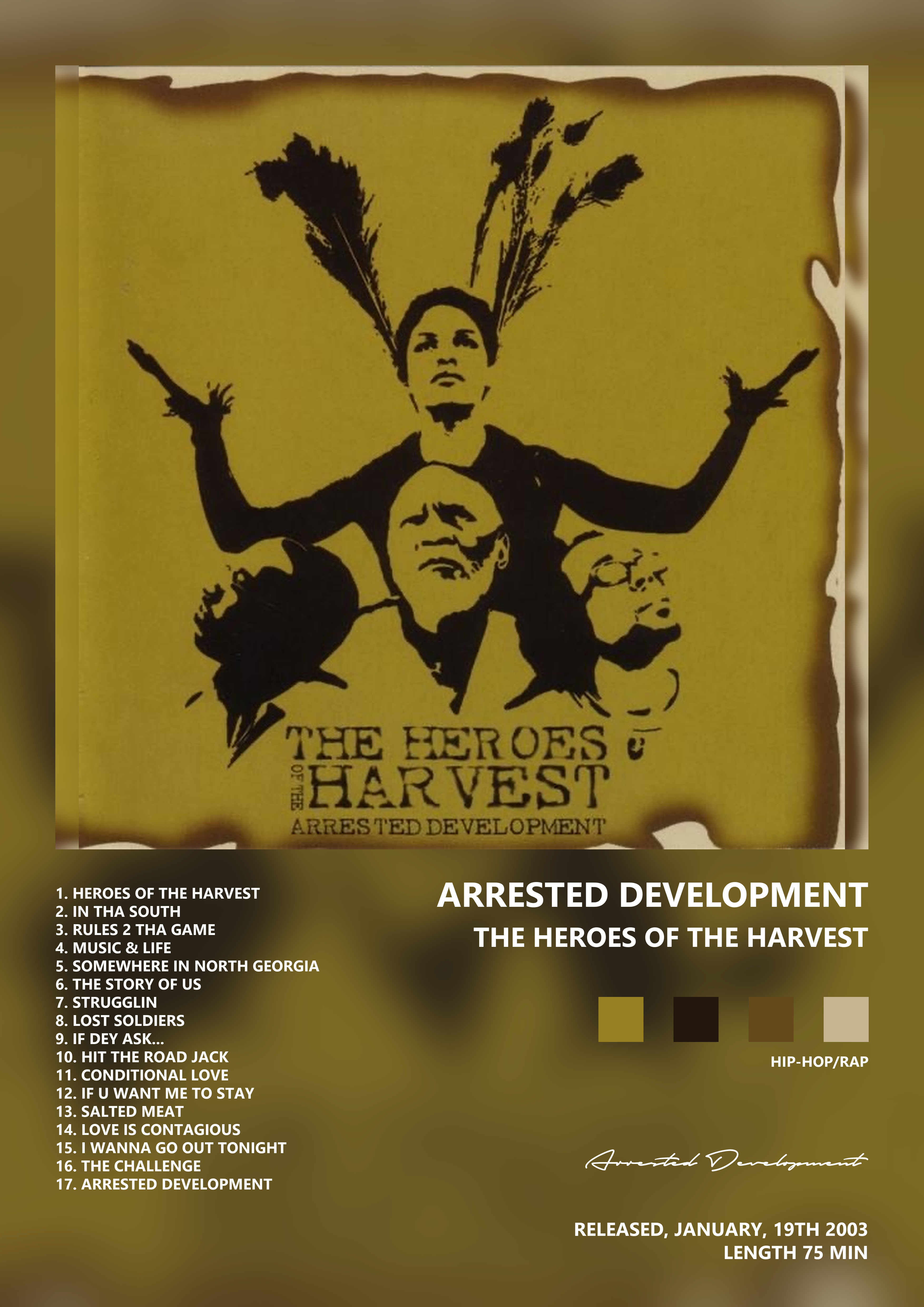 Music poster: Arrested Development - The Heroes of the Harvest