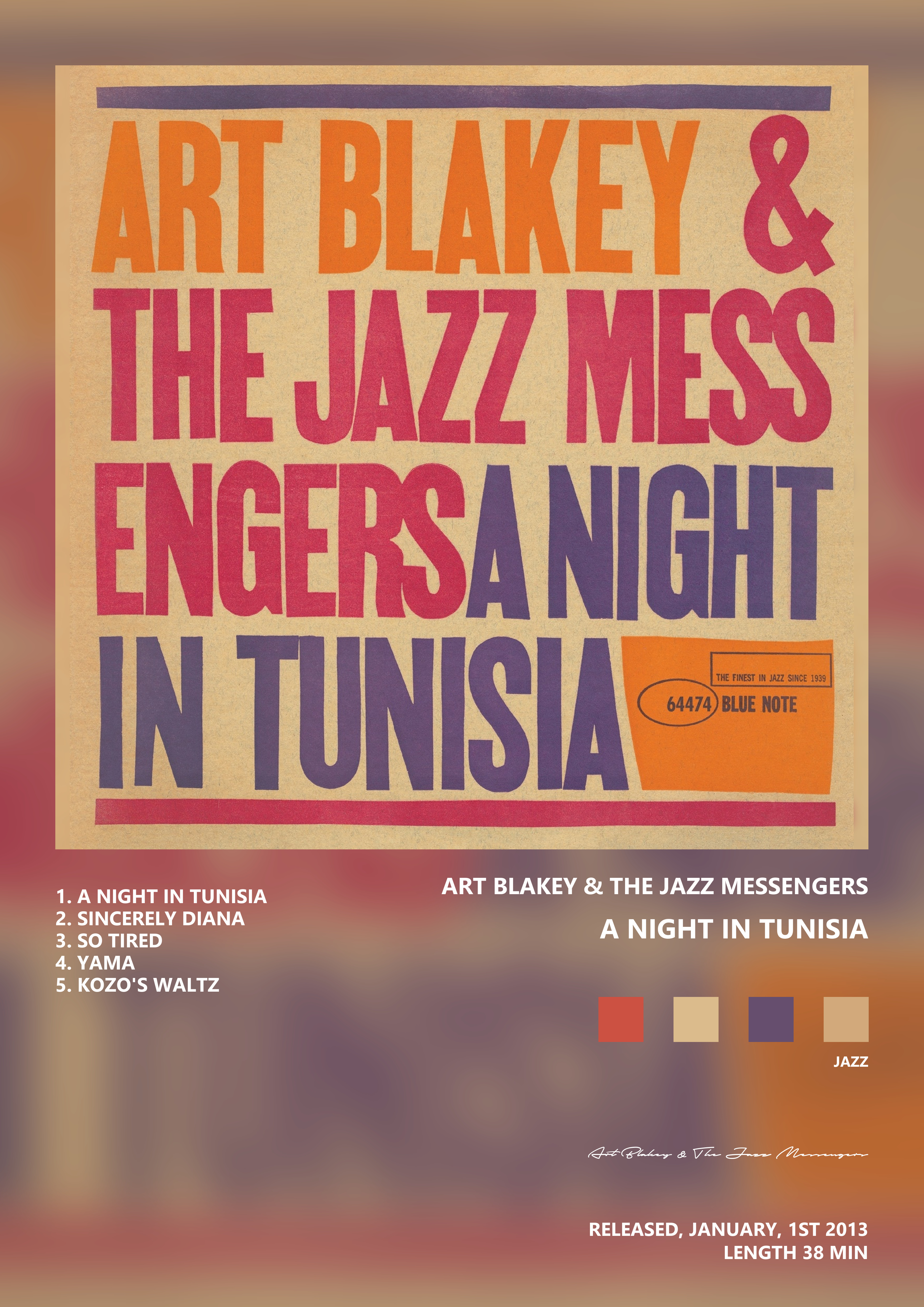 Music poster: Art Blakey The Jazz Messengers - A Night In Tunisia