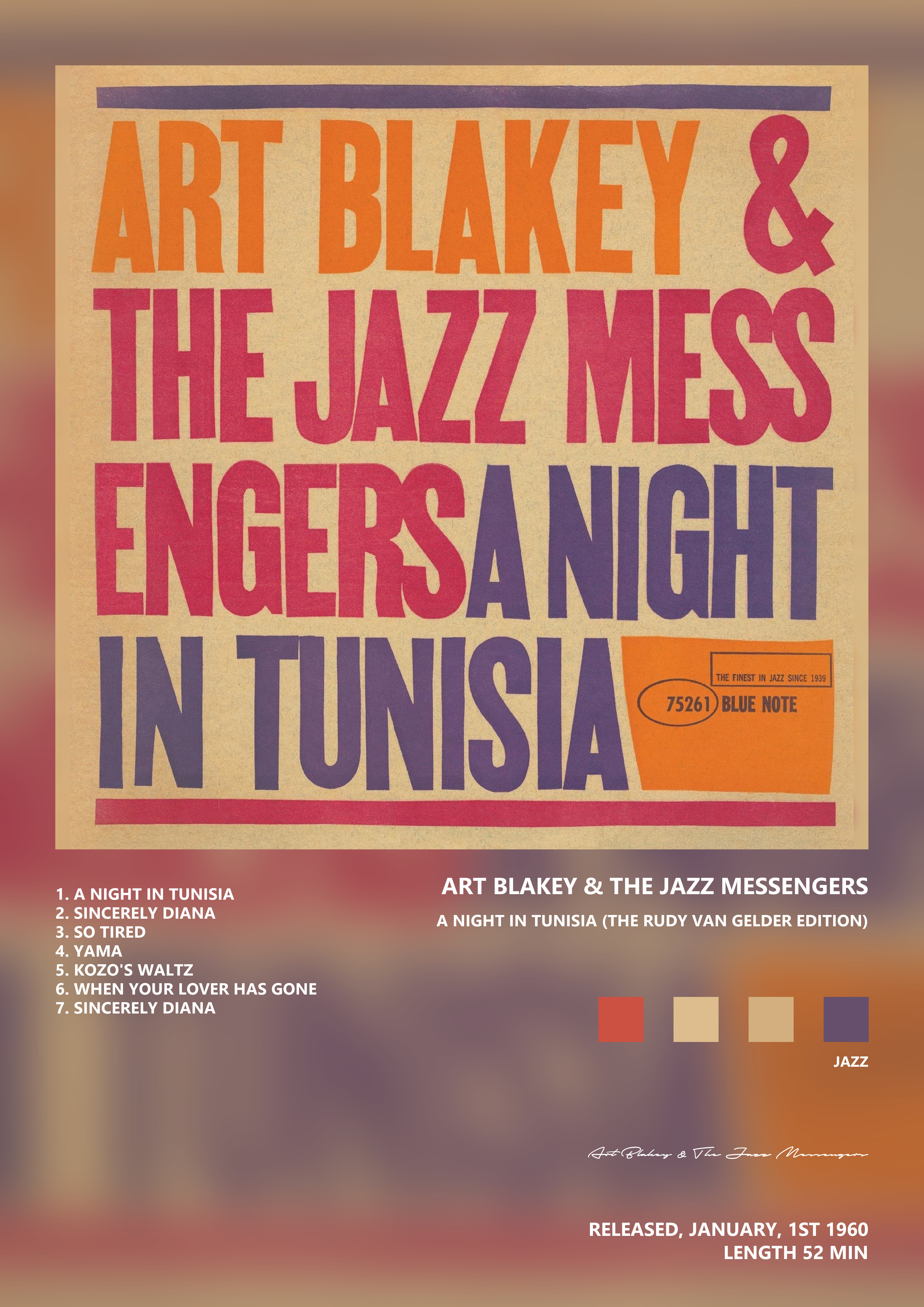 Music poster: Art Blakey The Jazz Messengers - A Night in Tunisia The Rudy Van Gelder Edition