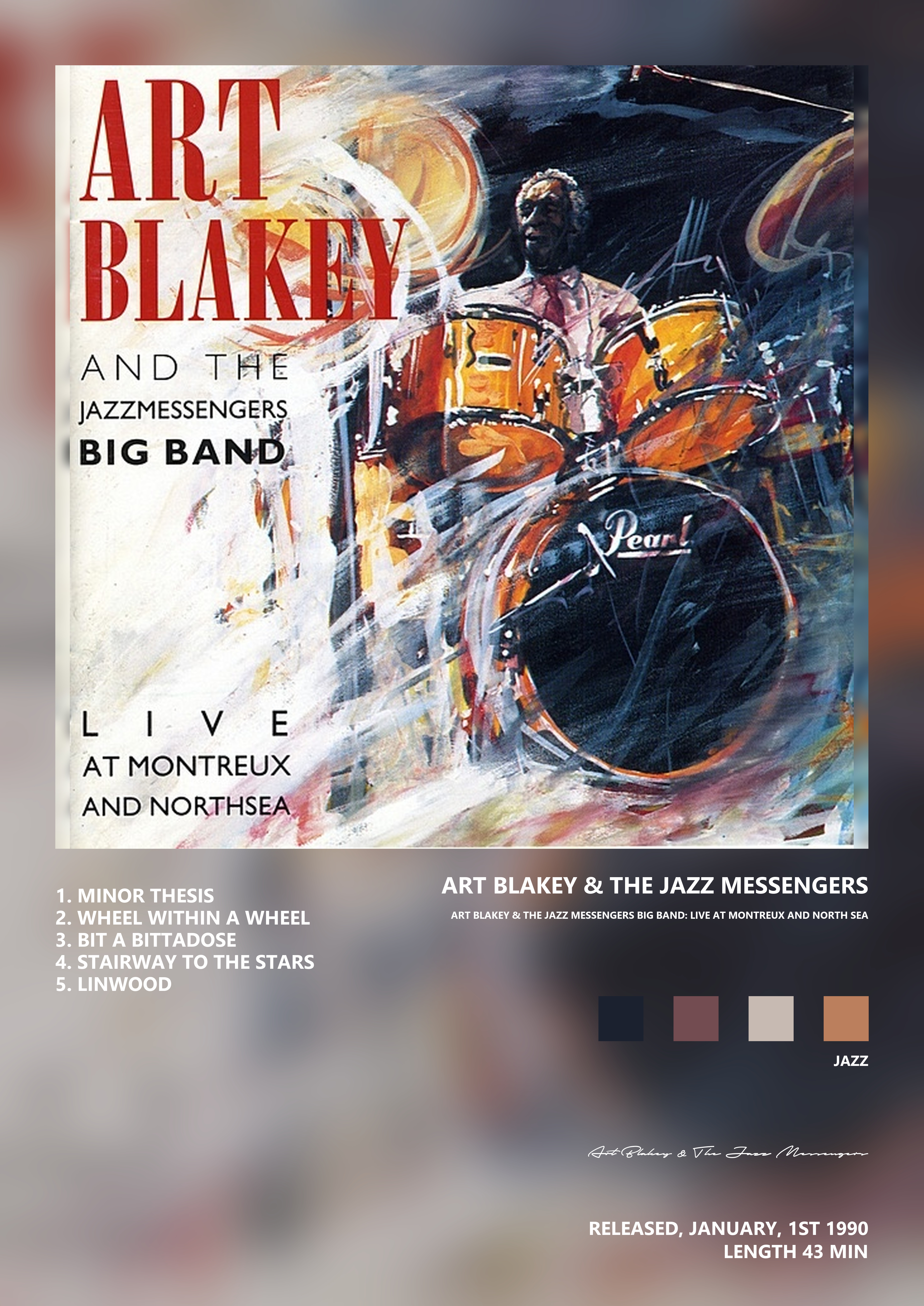 Music poster: Art Blakey The Jazz Messengers - Art Blakey The Jazz Messengers Big Band Live At Montreux and North Sea