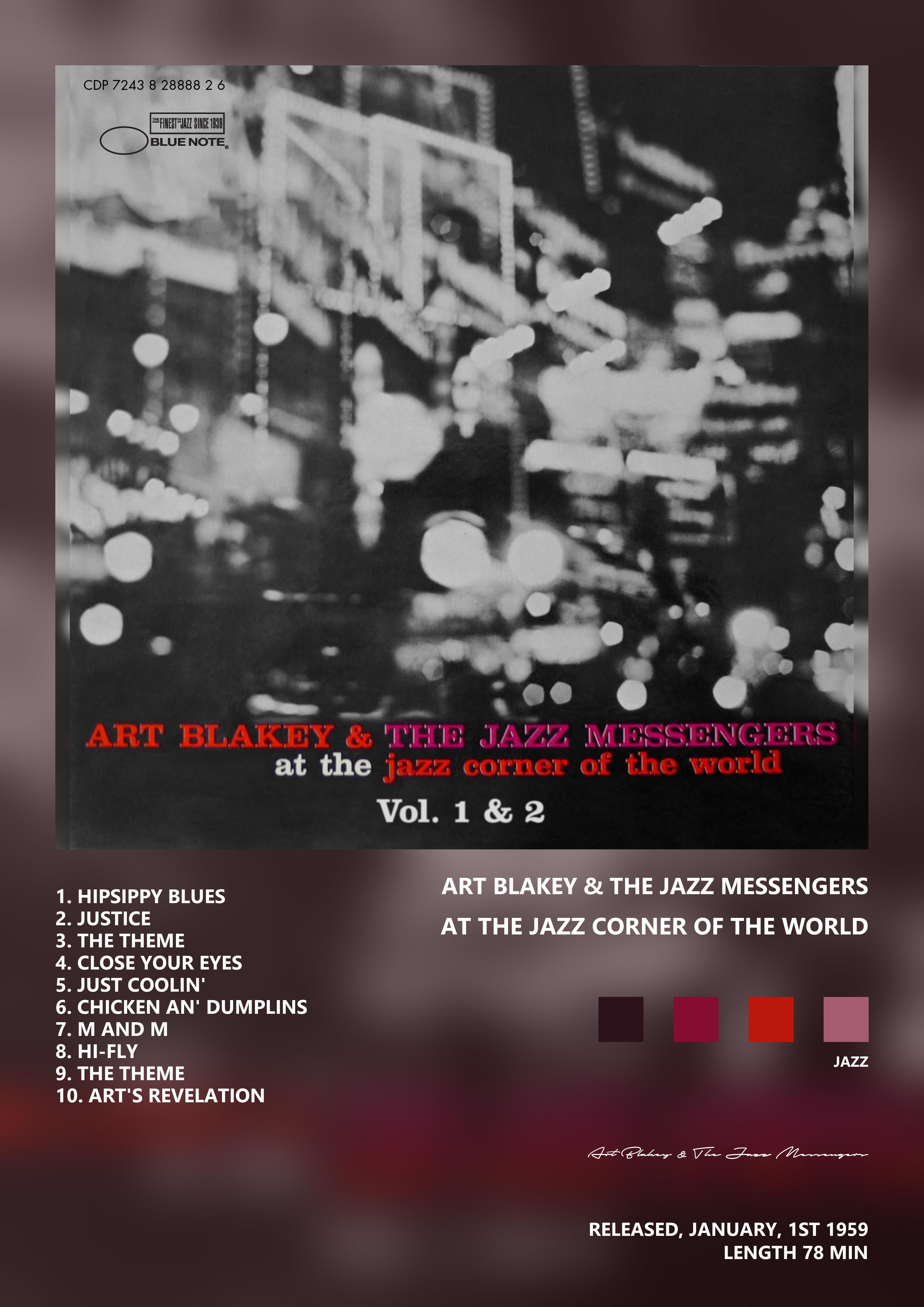 Music poster: Art Blakey The Jazz Messengers - At the Jazz Corner of the World