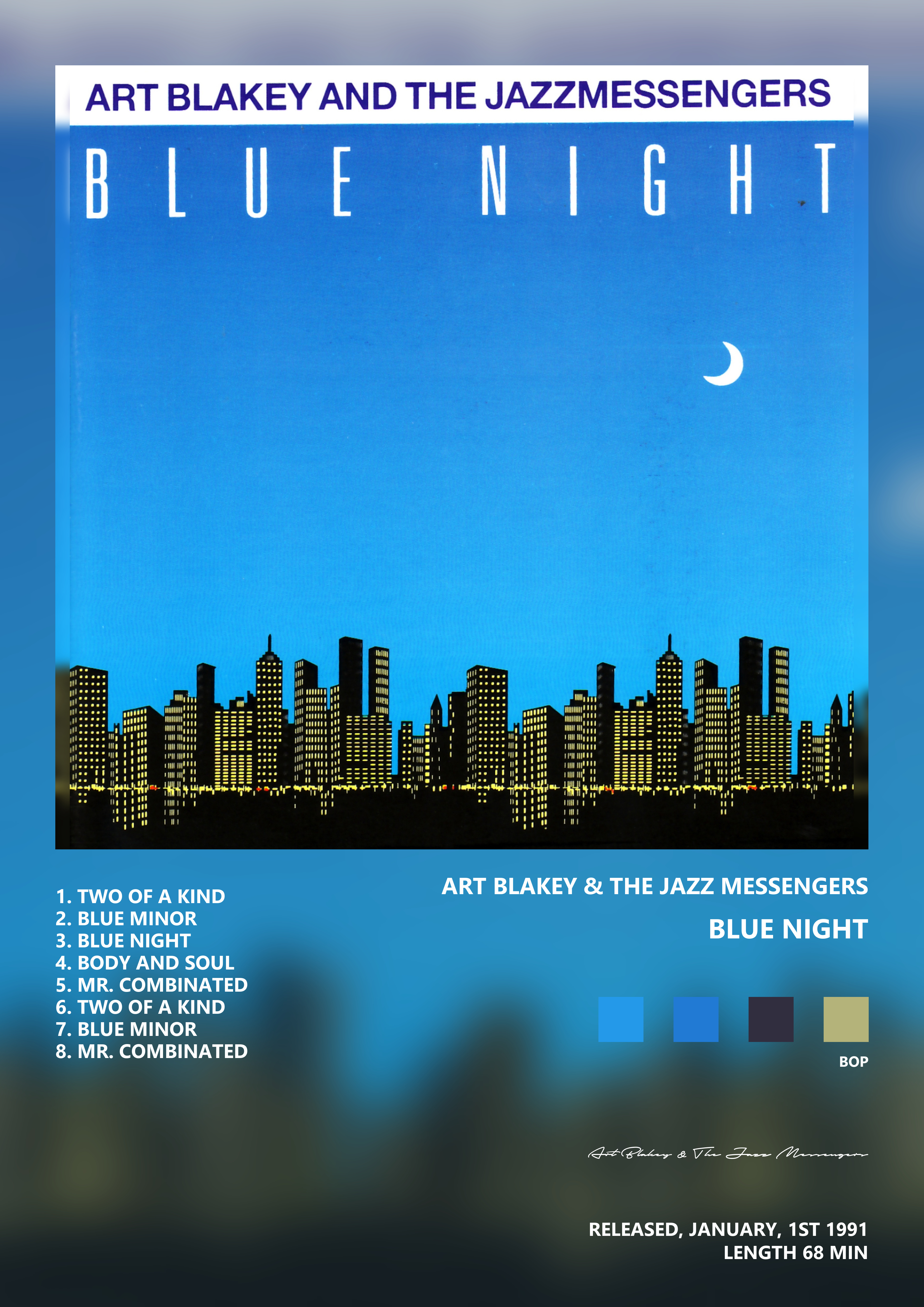 Music poster: Art Blakey The Jazz Messengers - Blue Night
