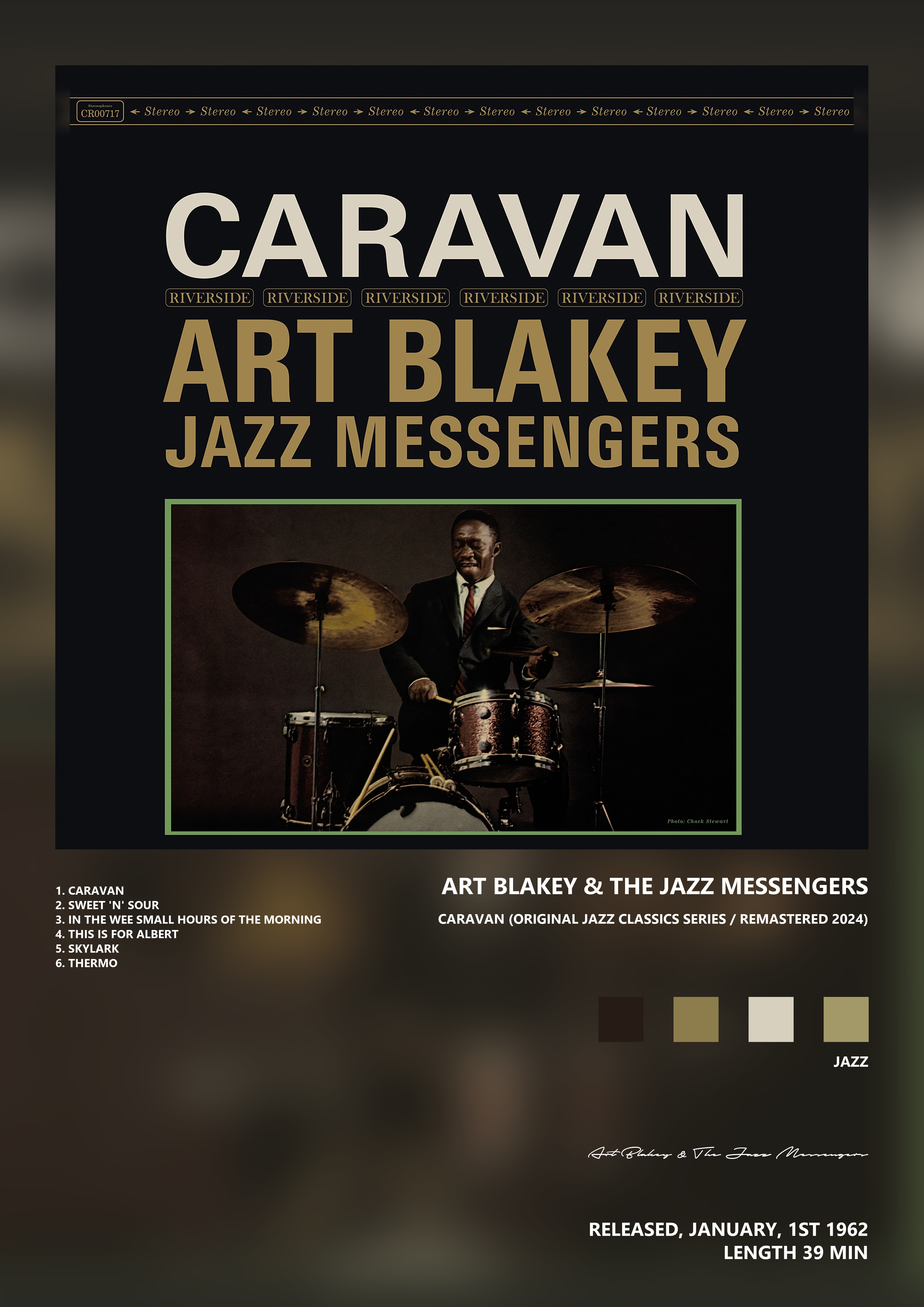 Music poster: Art Blakey The Jazz Messengers - Caravan Original Jazz Classics Series Remastered 2024