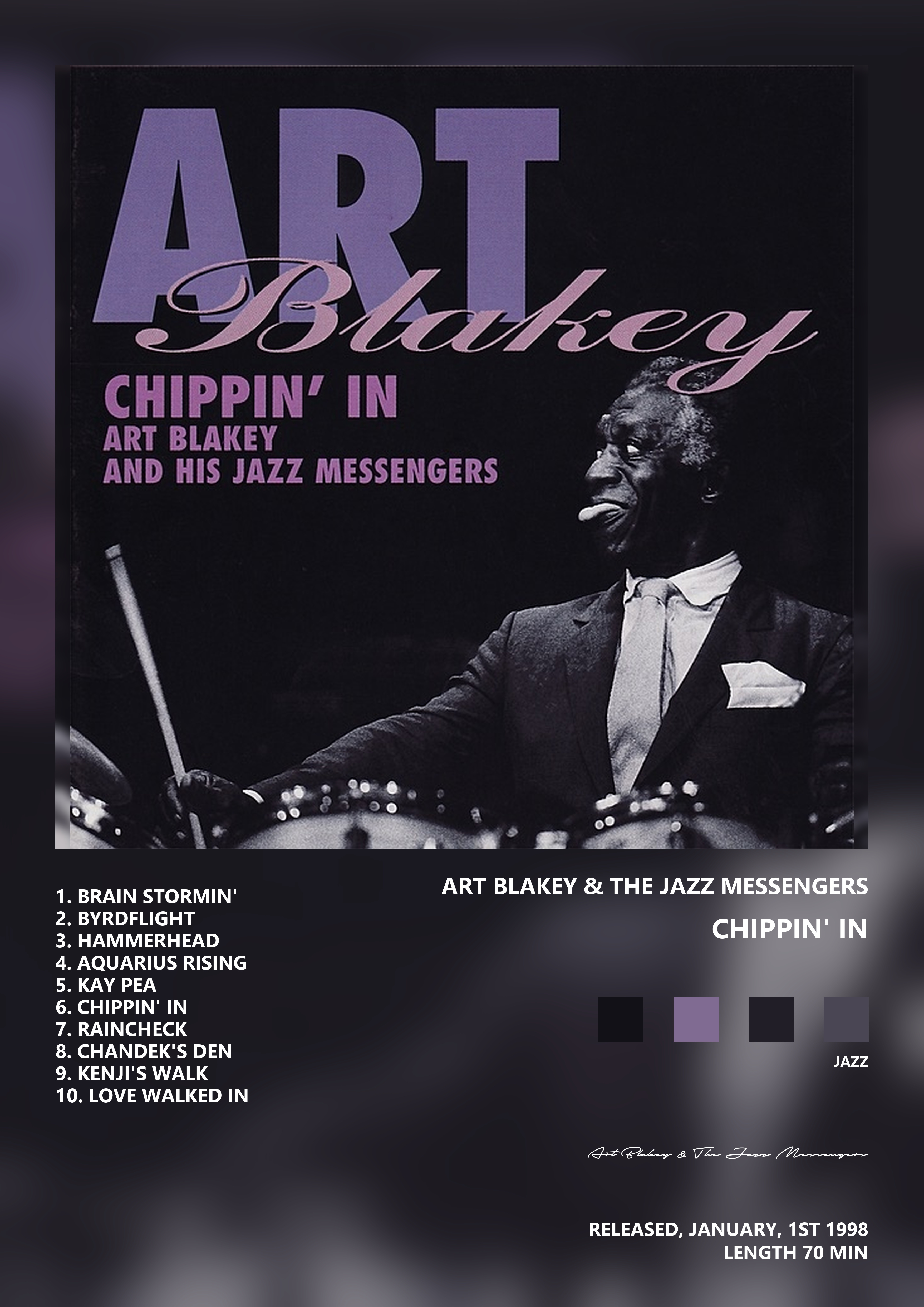 Music poster: Art Blakey The Jazz Messengers - Chippin In