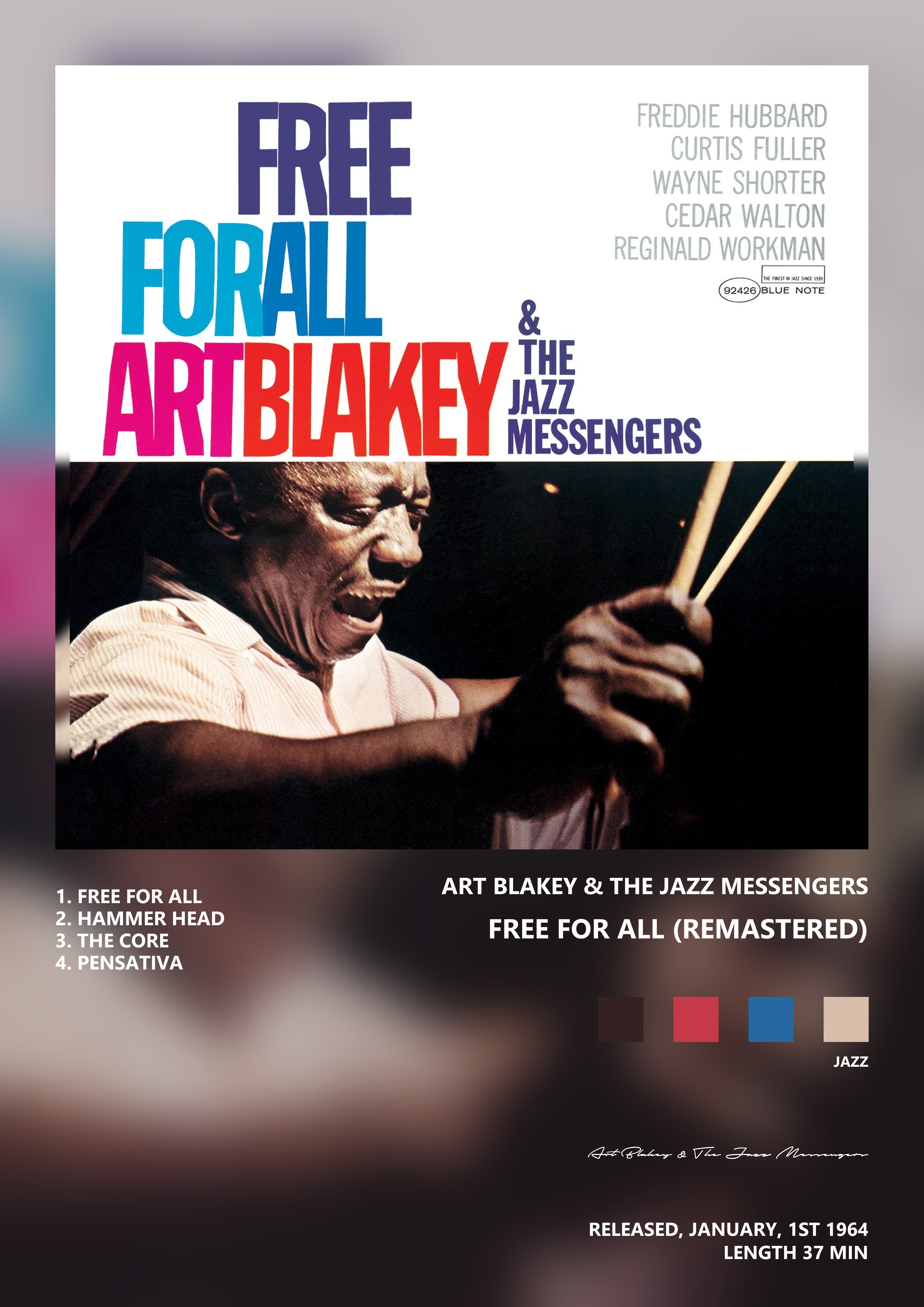 Music poster: Art Blakey The Jazz Messengers - Free for All Remastered