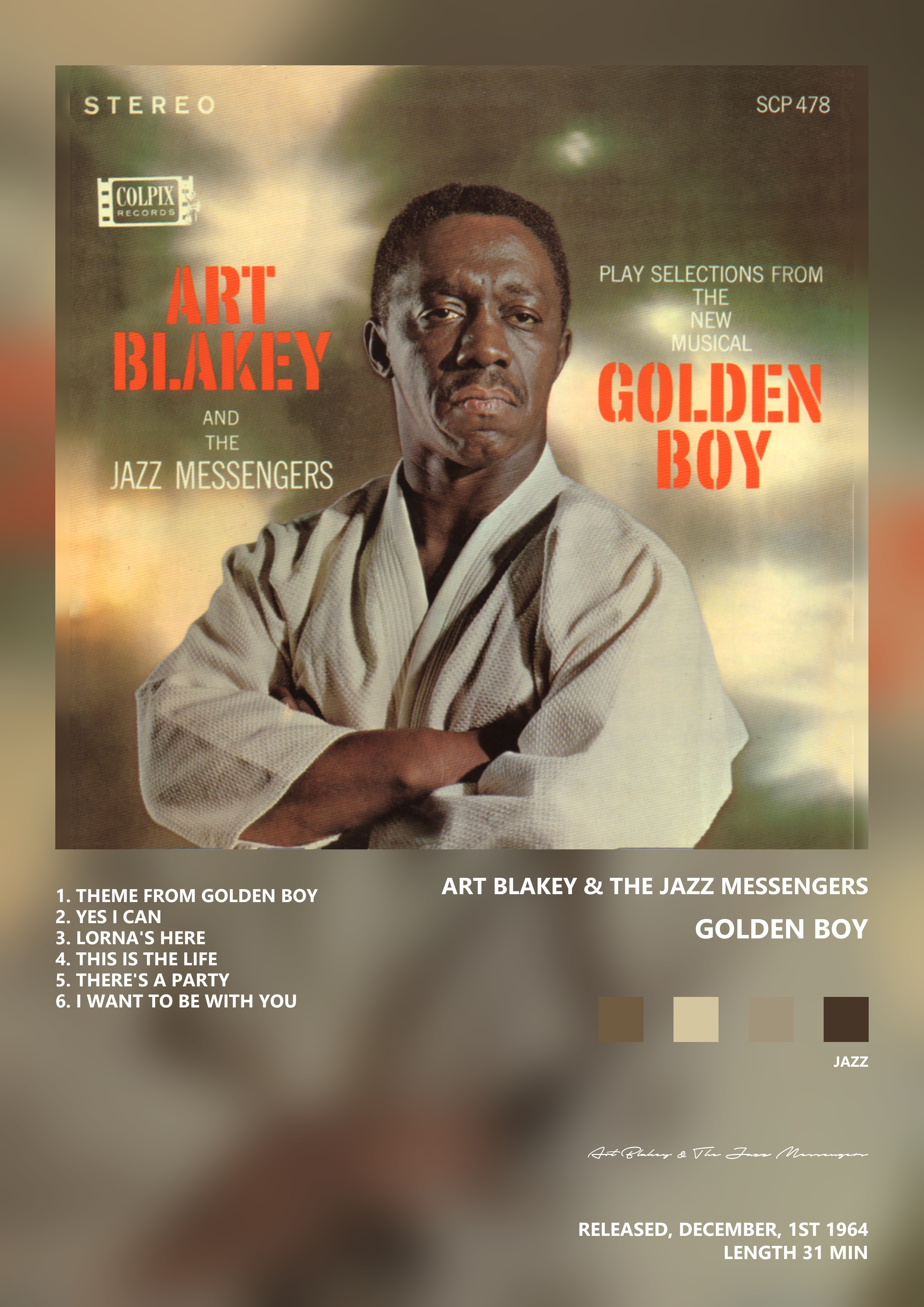 Music poster: Art Blakey The Jazz Messengers - Golden Boy