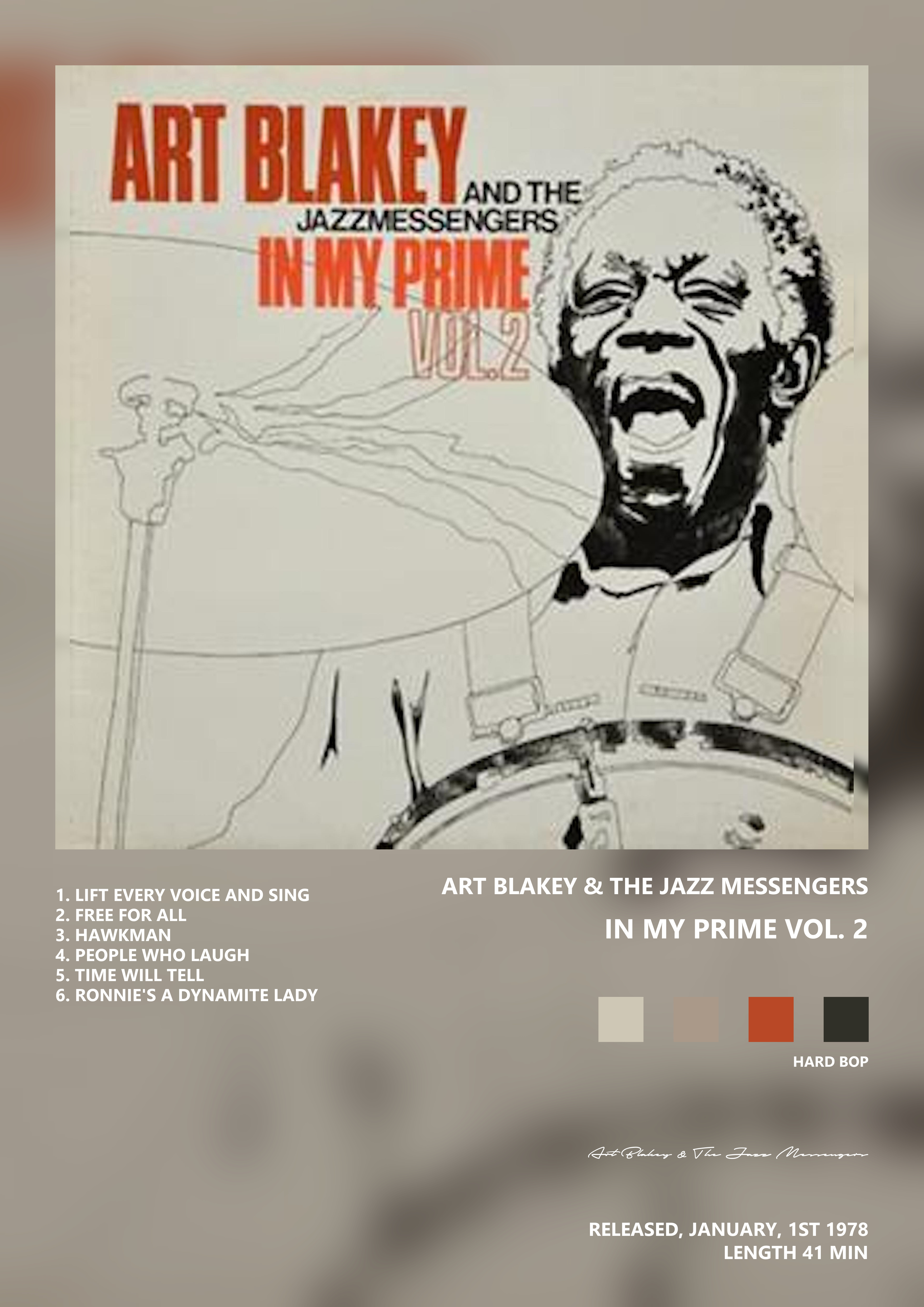 Music poster: Art Blakey The Jazz Messengers - In My Prime Vol 2
