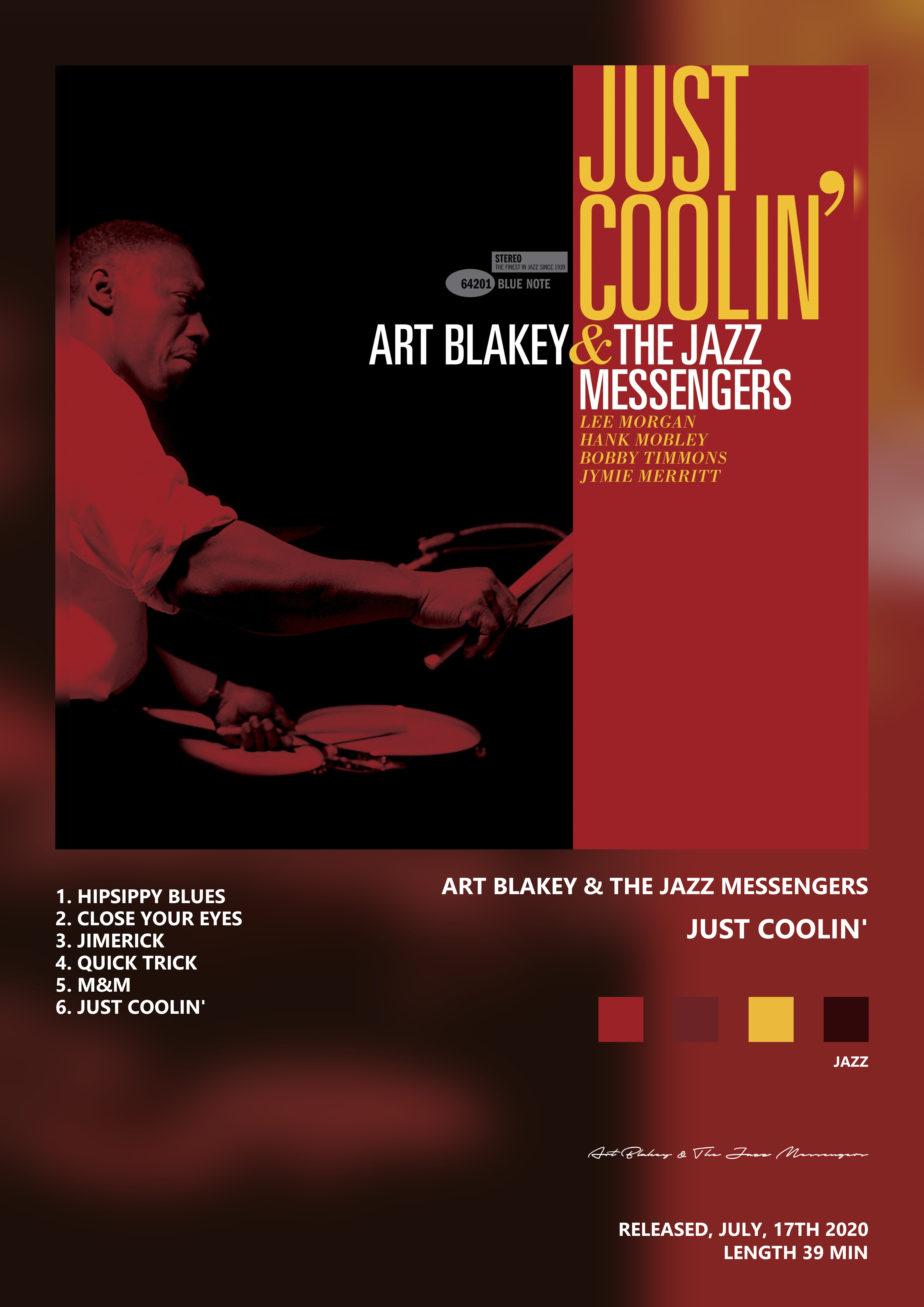 Music poster: Art Blakey The Jazz Messengers - Just Coolin