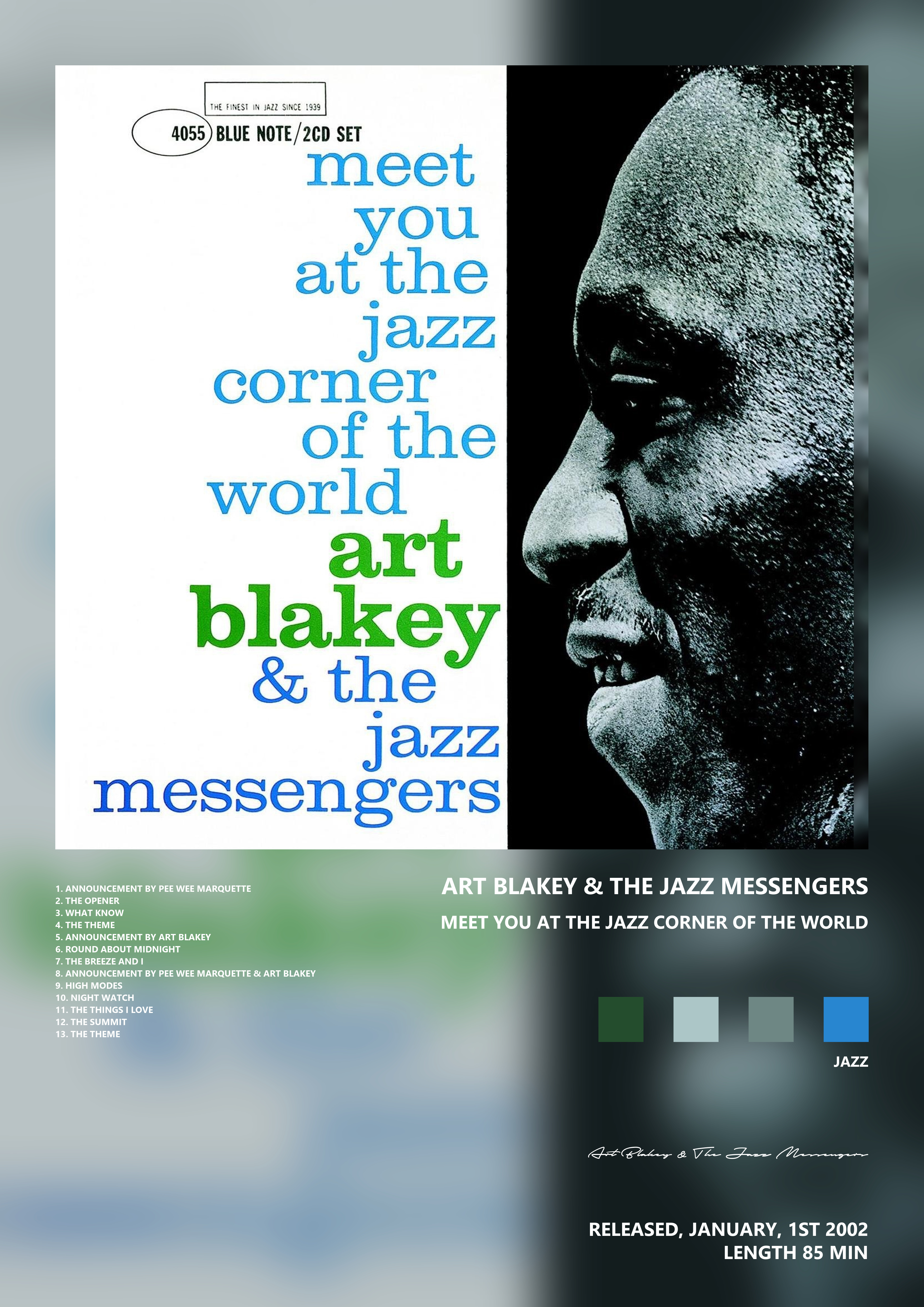 Music poster: Art Blakey The Jazz Messengers - Meet You at the Jazz Corner of the World