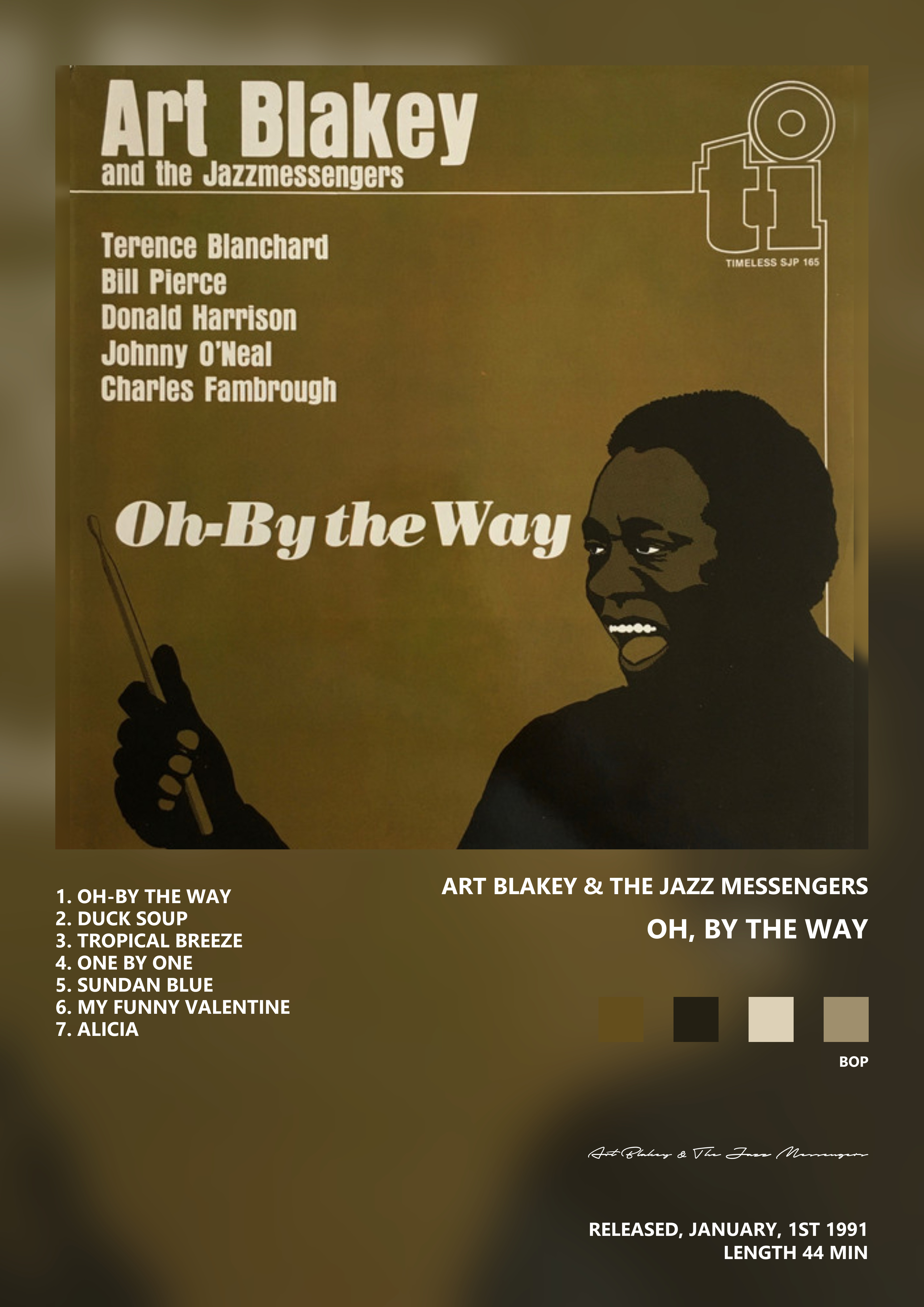 Music poster: Art Blakey The Jazz Messengers - Oh By the Way