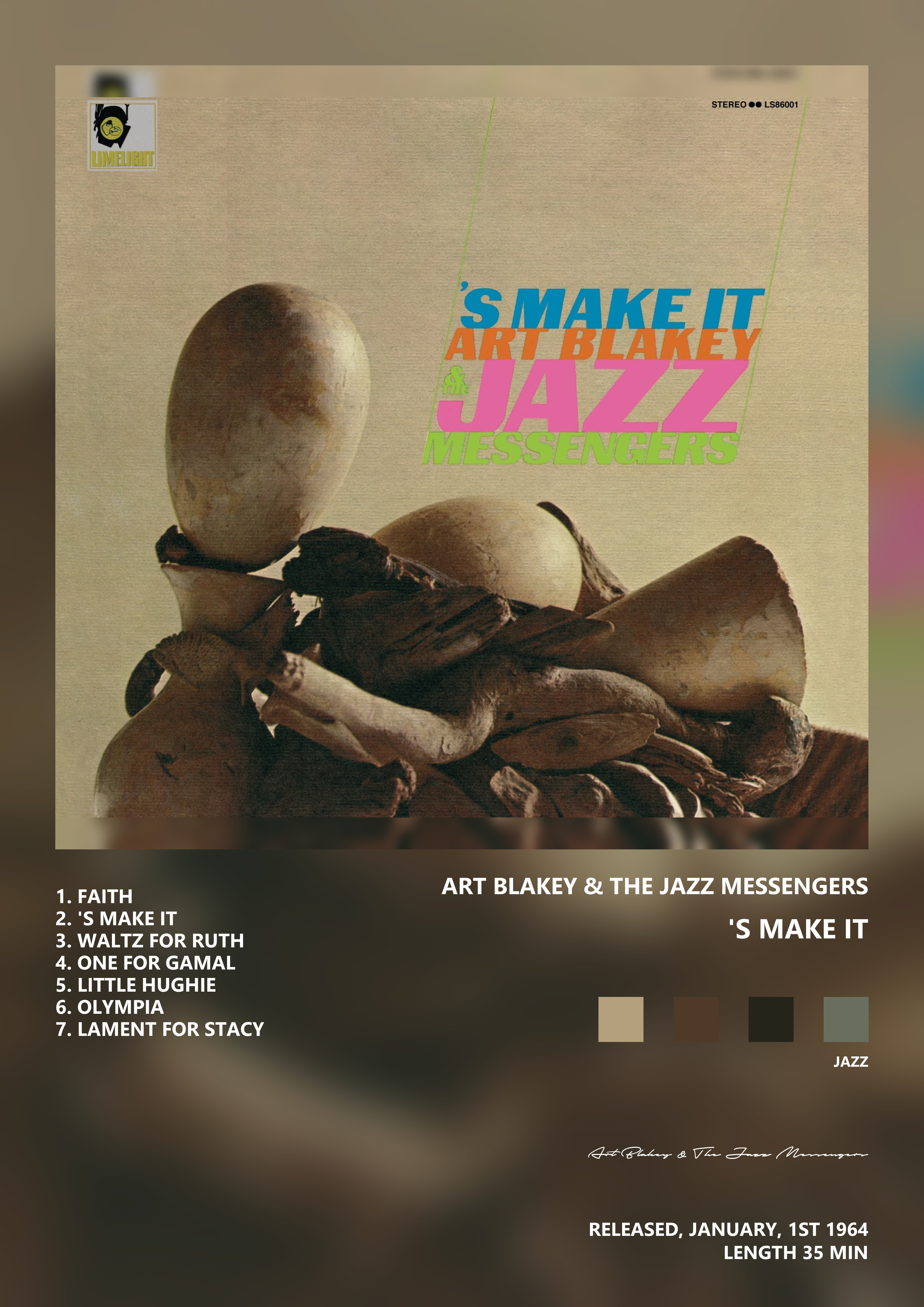Music poster: Art Blakey The Jazz Messengers - S Make It