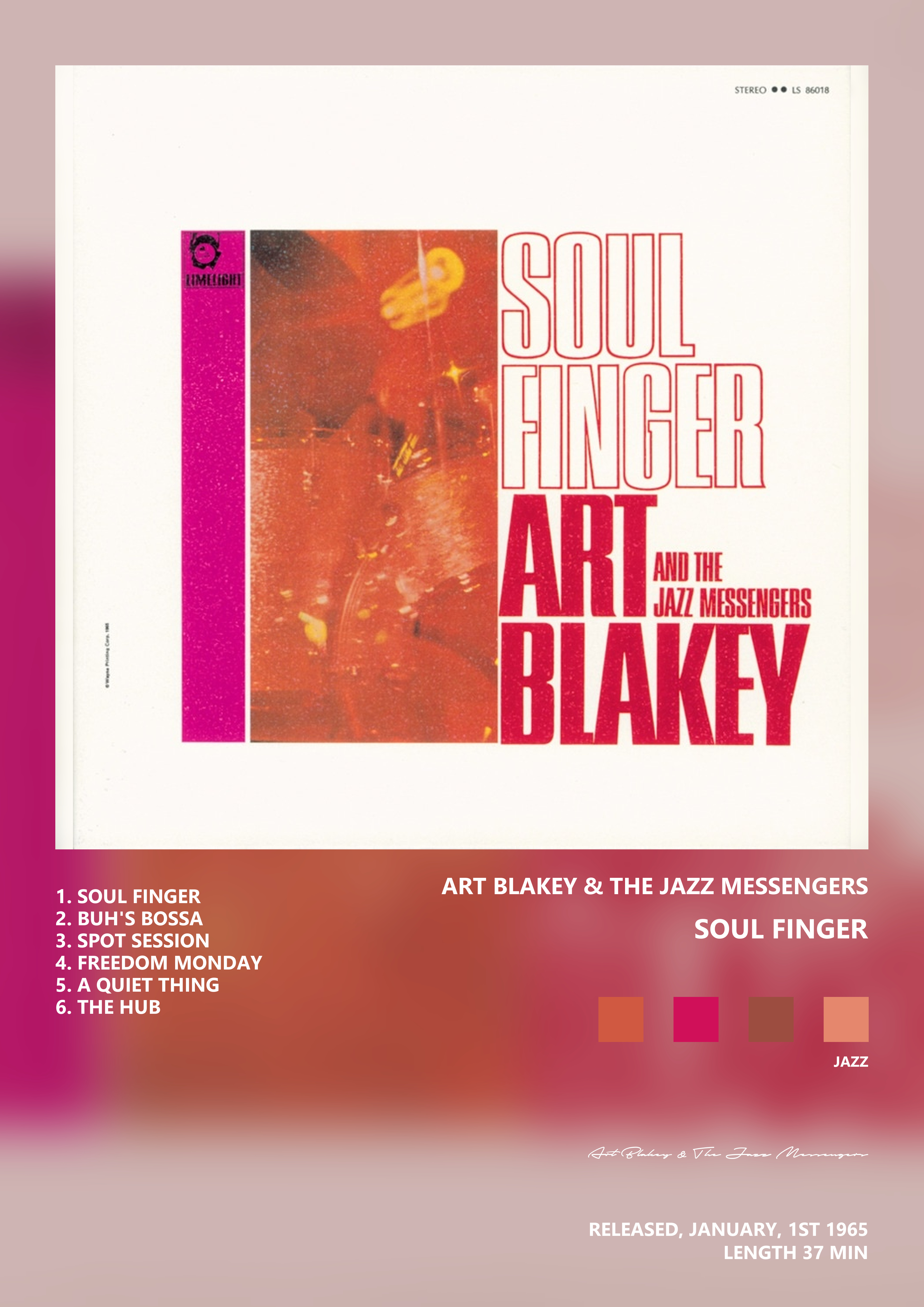 Music poster: Art Blakey The Jazz Messengers - Soul Finger