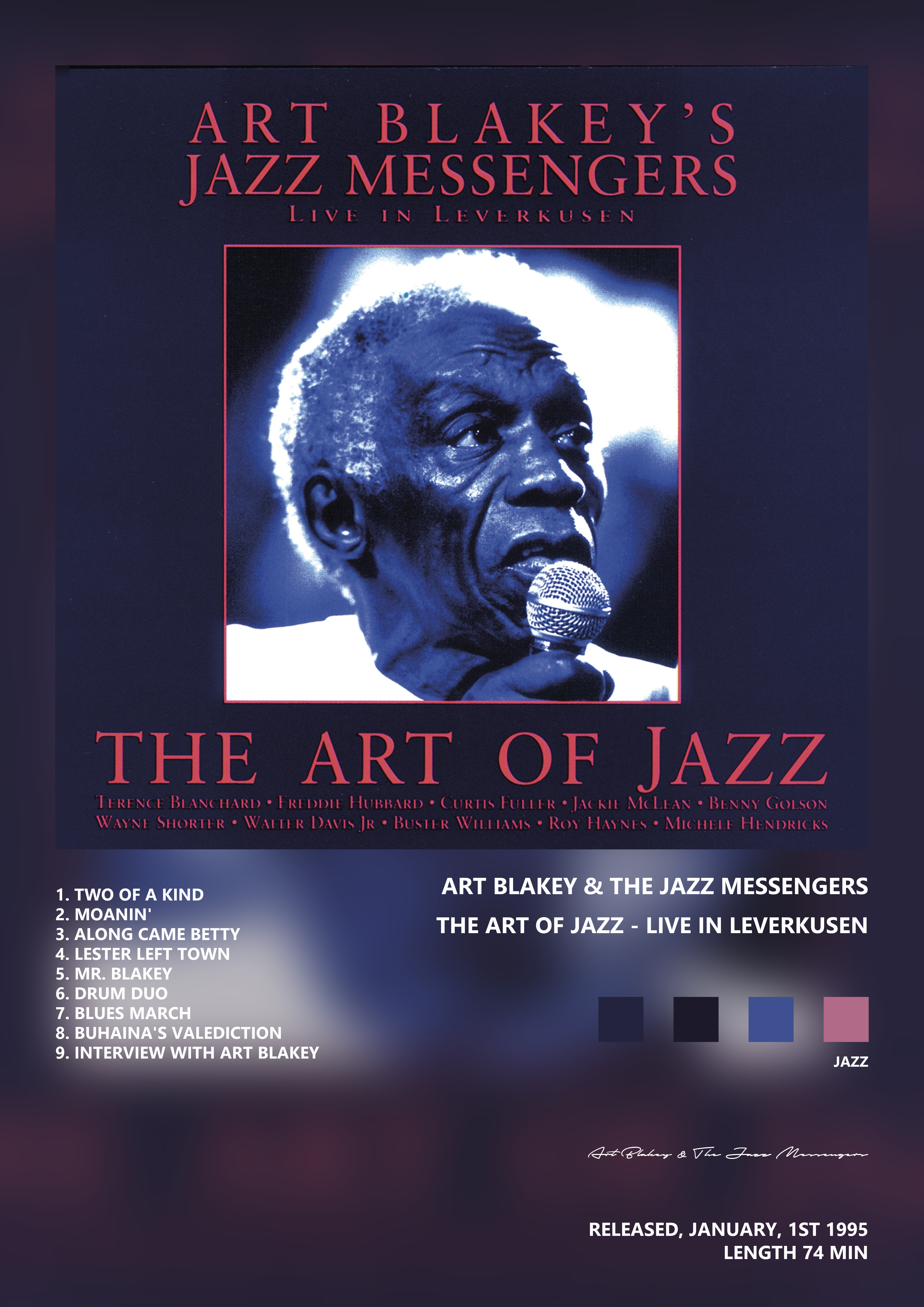 Music poster: Art Blakey The Jazz Messengers - The Art of Jazz - Live in Leverkusen