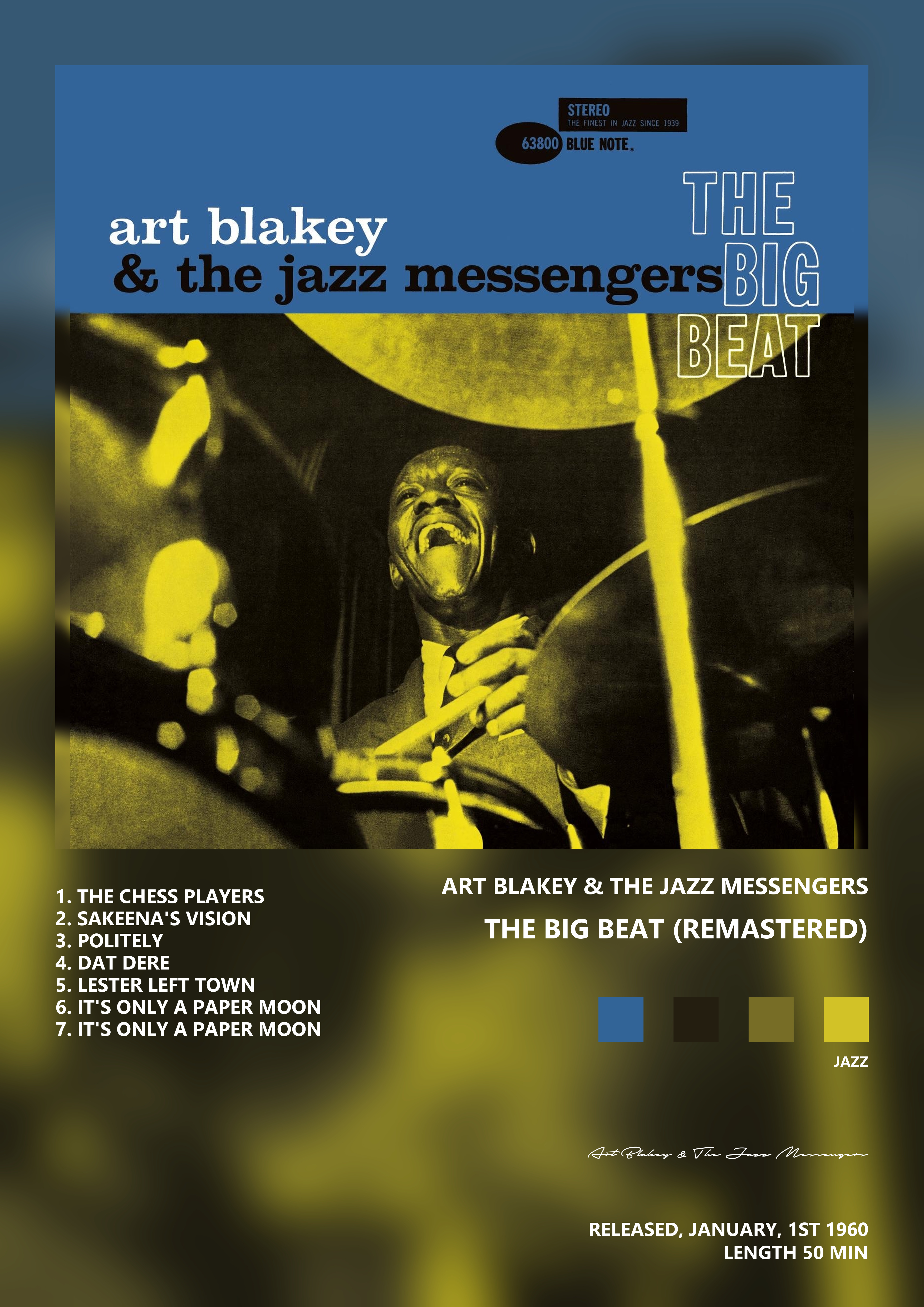 Music poster: Art Blakey The Jazz Messengers - The Big Beat Remastered