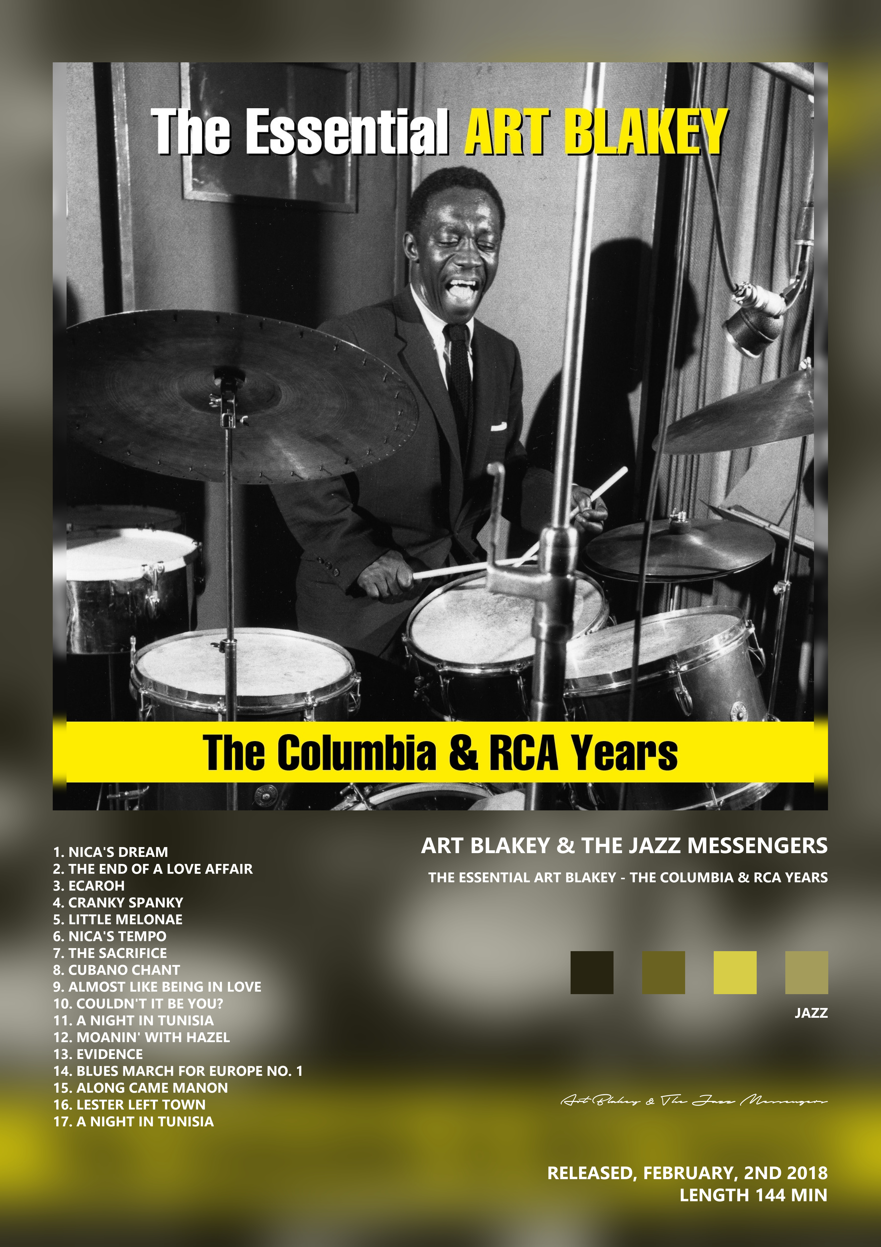 Music poster: Art Blakey The Jazz Messengers - The Essential Art Blakey - The Columbia RCA Years