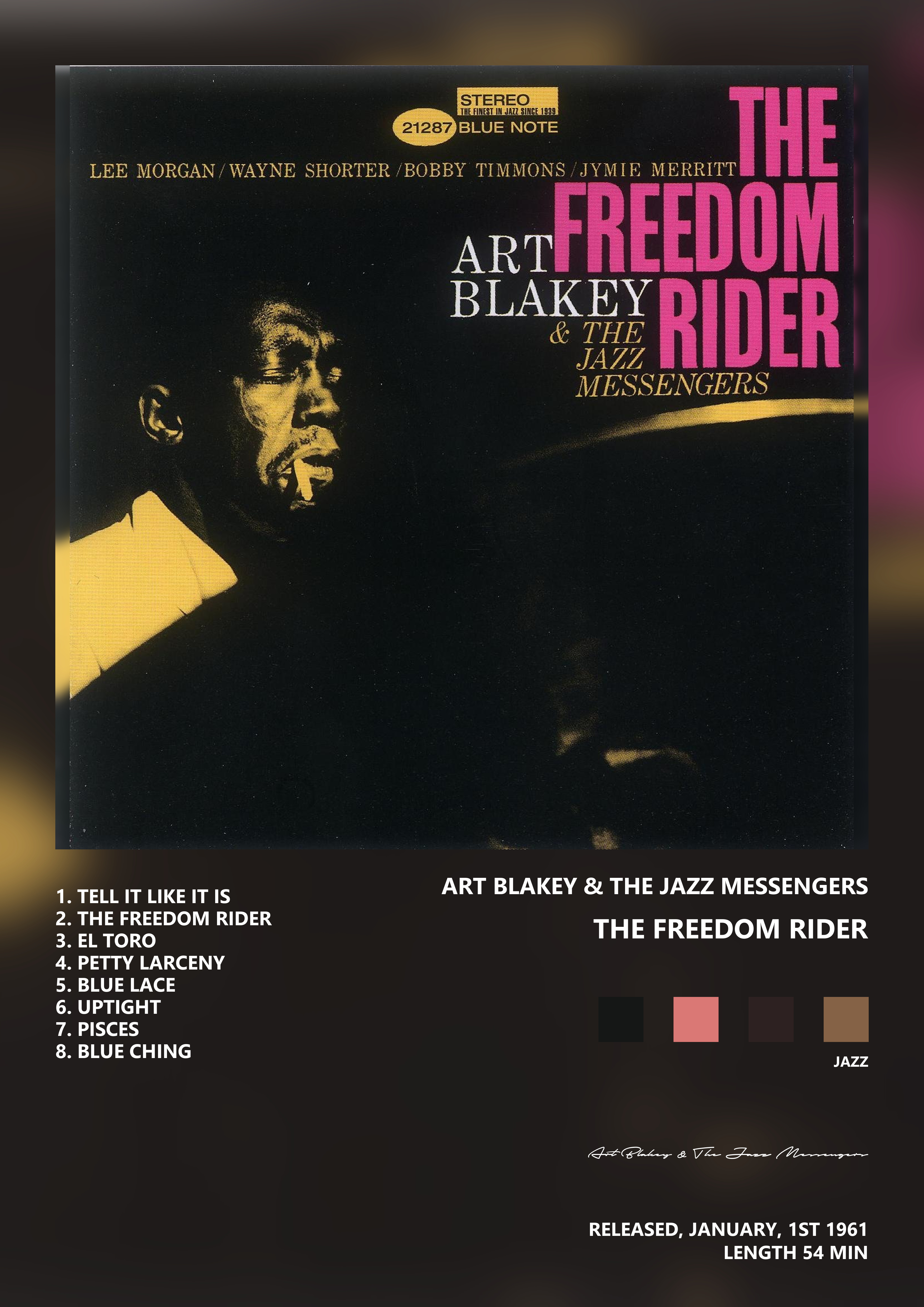 Music poster: Art Blakey The Jazz Messengers - The Freedom Rider