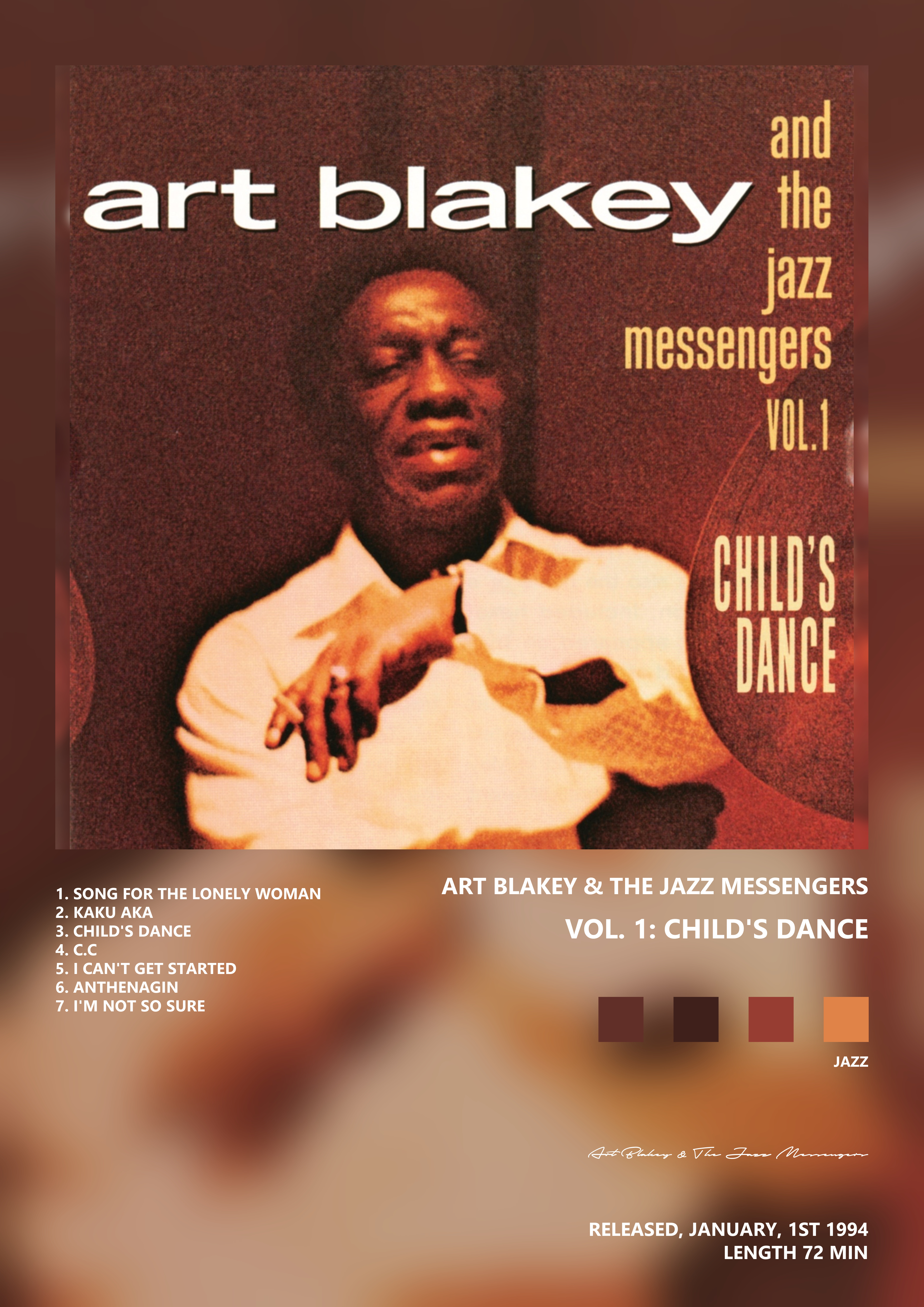 Music poster: Art Blakey The Jazz Messengers - Vol 1 Childs Dance