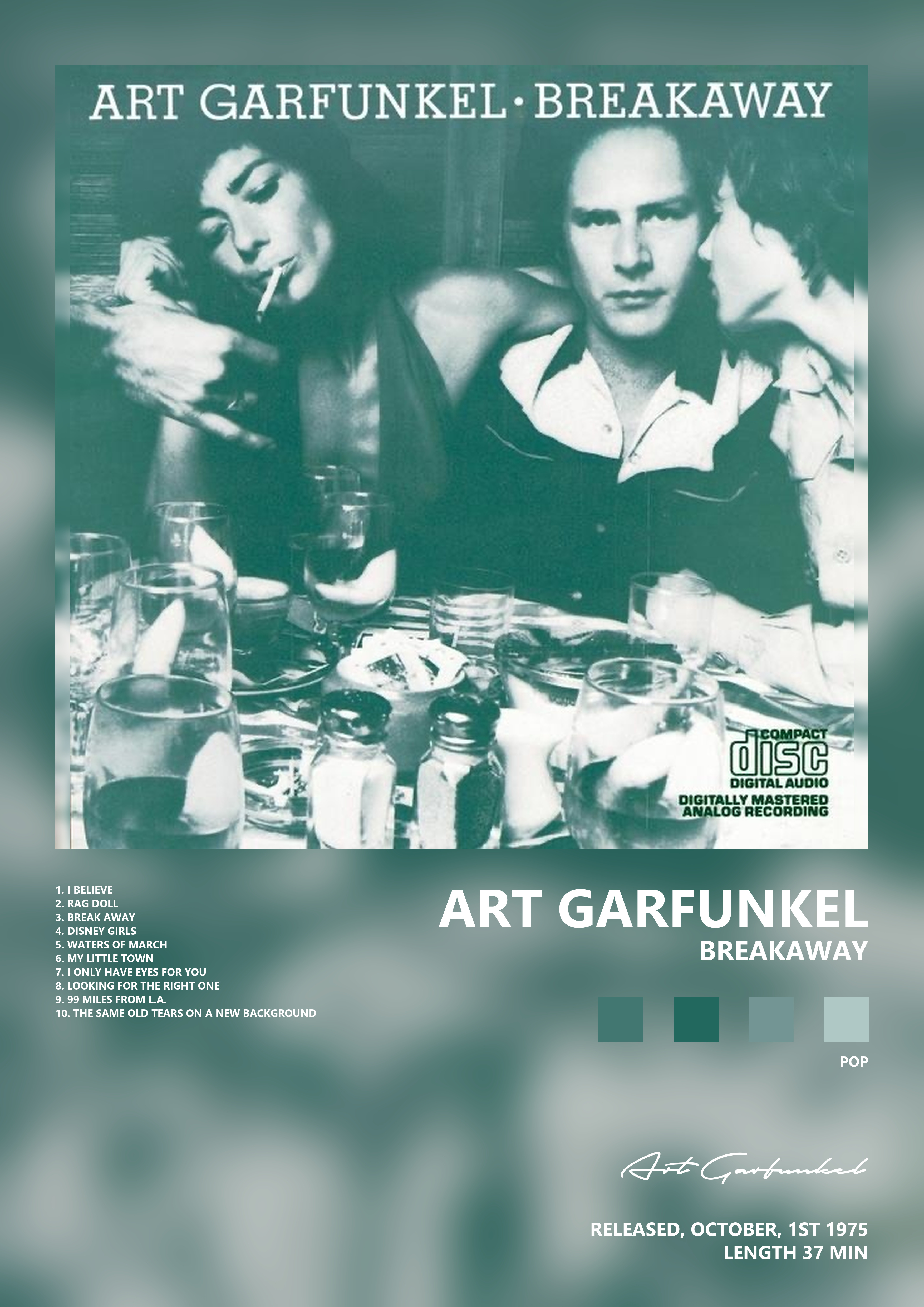 Music poster: Art Garfunkel - Breakaway