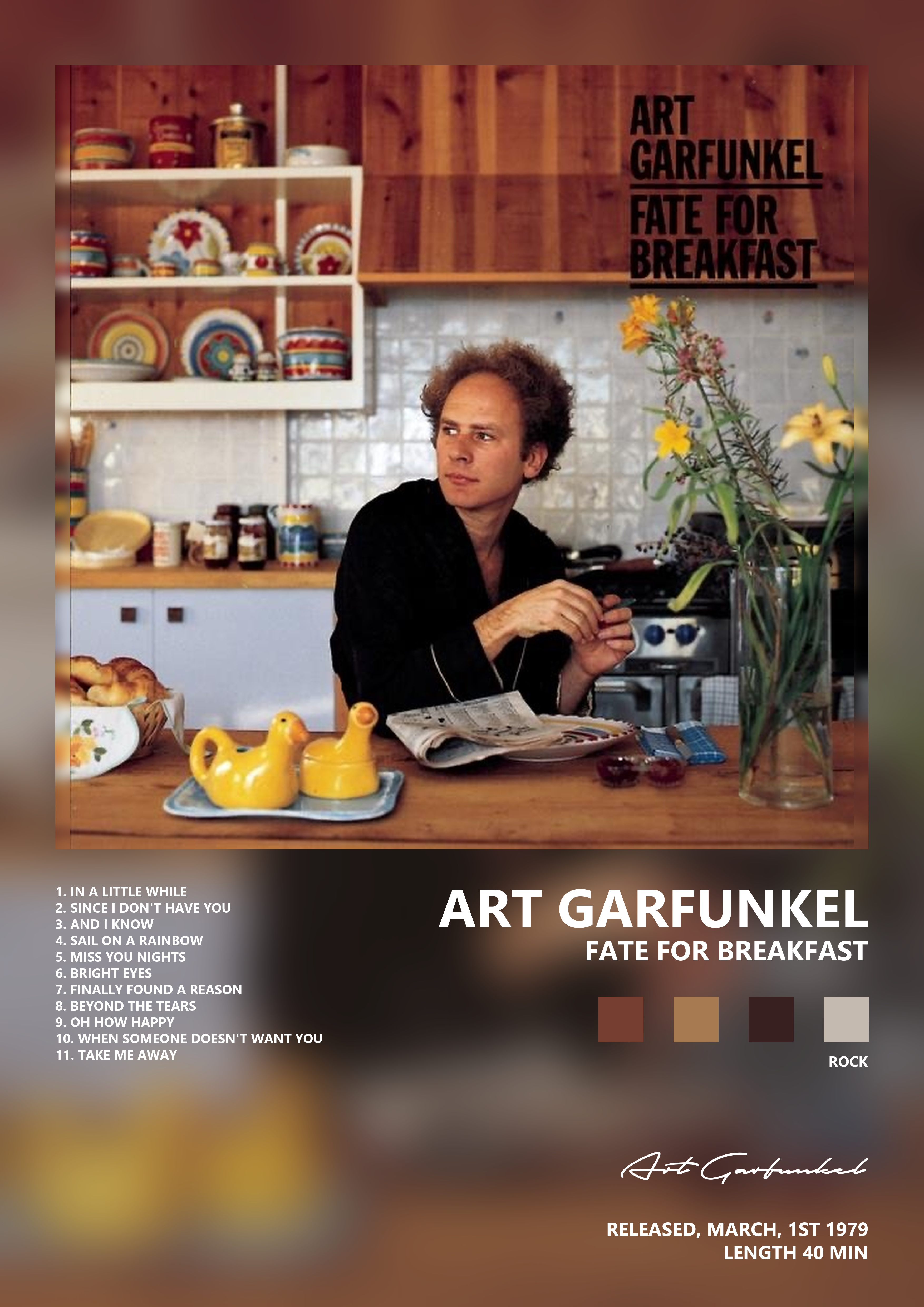 Music poster: Art Garfunkel - Fate for Breakfast