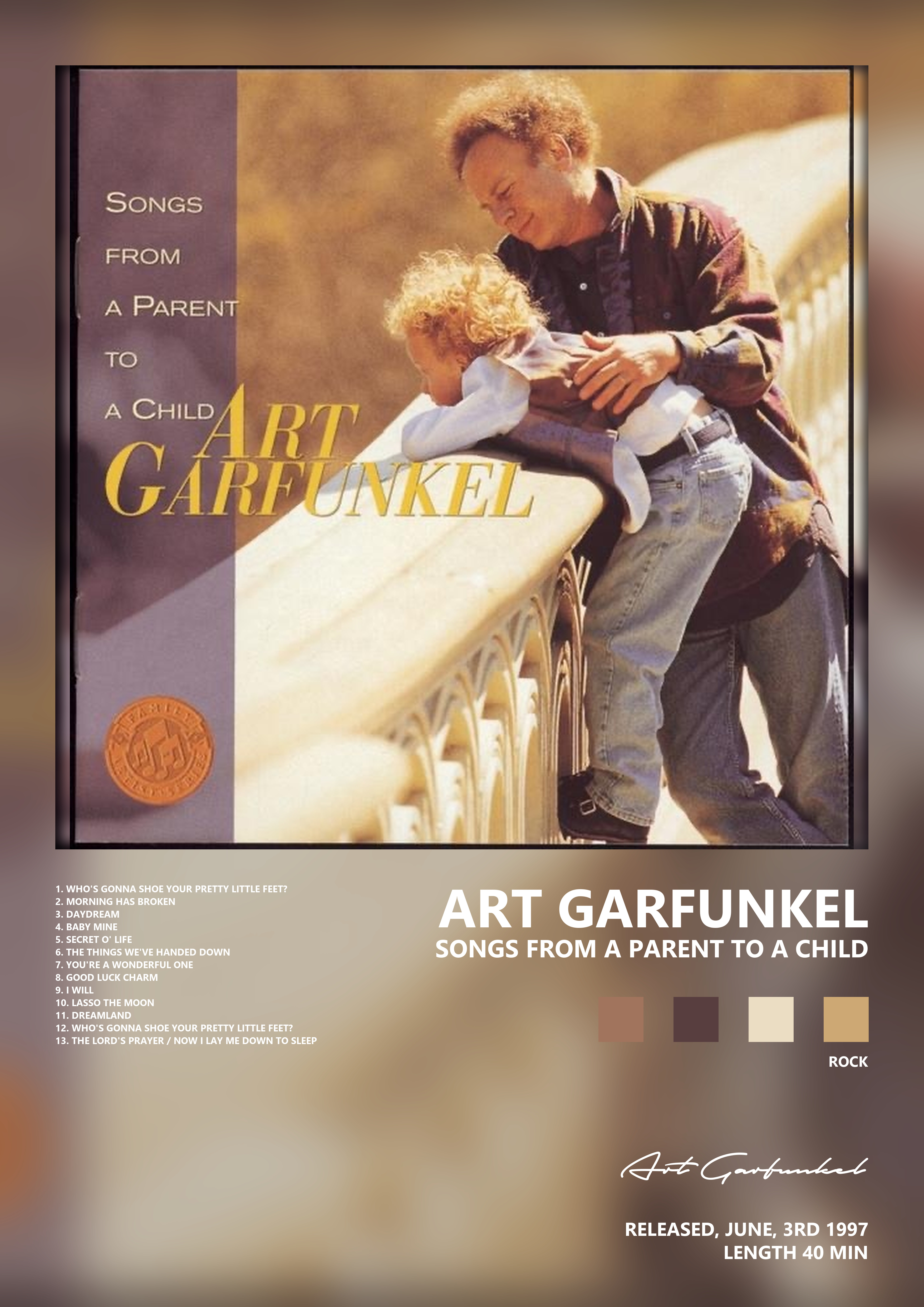 Music poster: Art Garfunkel - Songs from a Parent to a Child