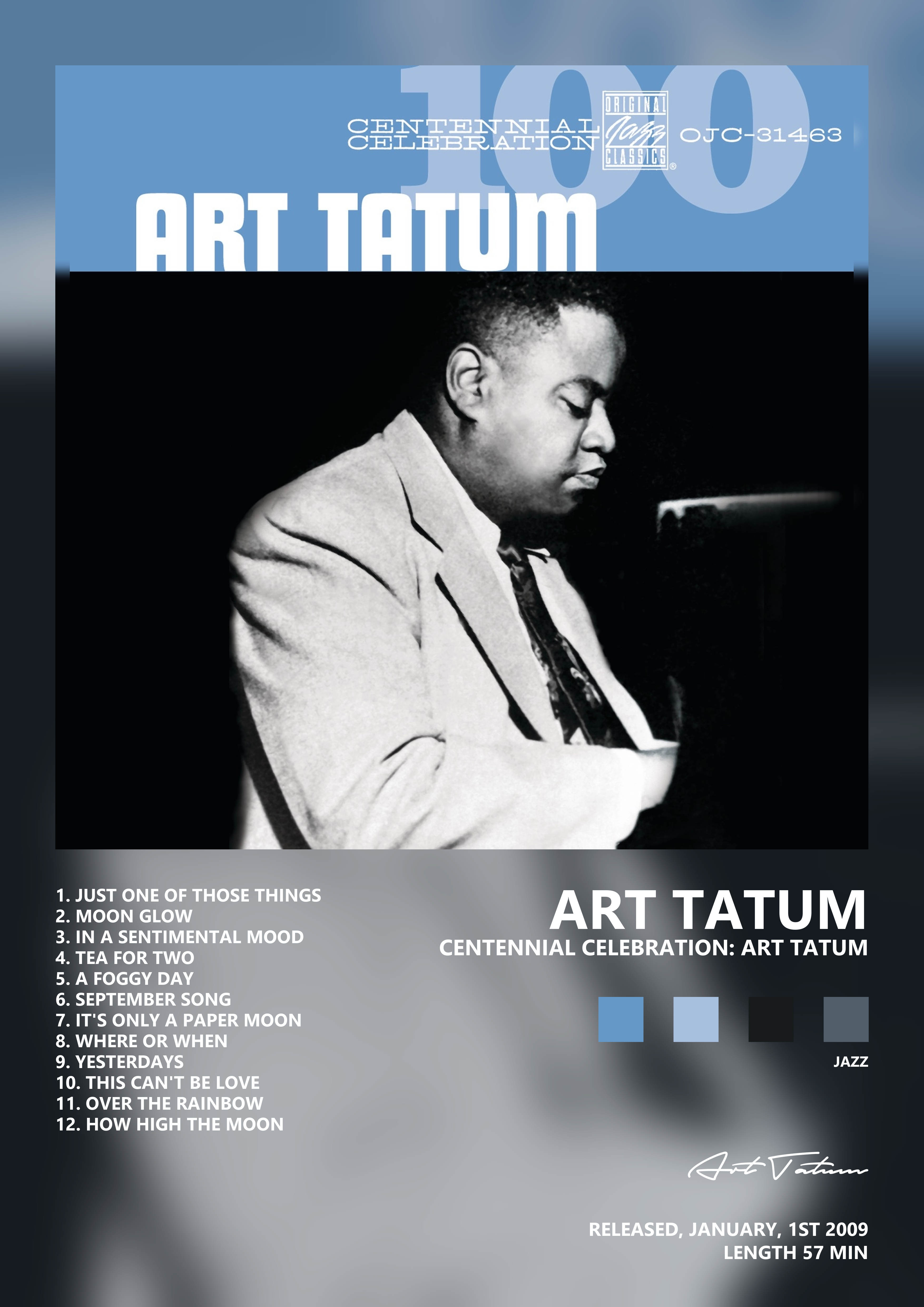 Music poster: Art Tatum - Centennial Celebration Art Tatum