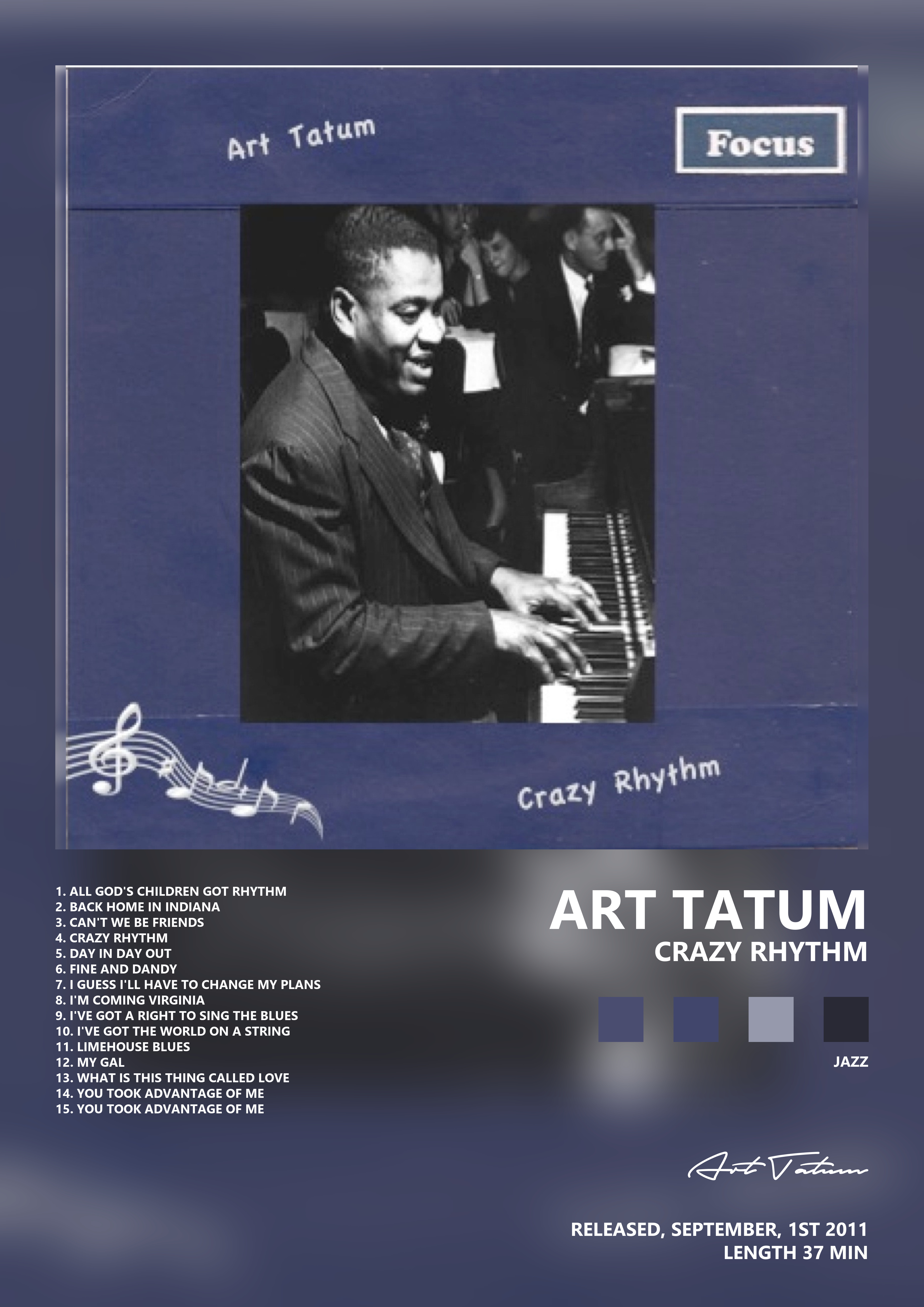 Music poster: Art Tatum - Crazy Rhythm