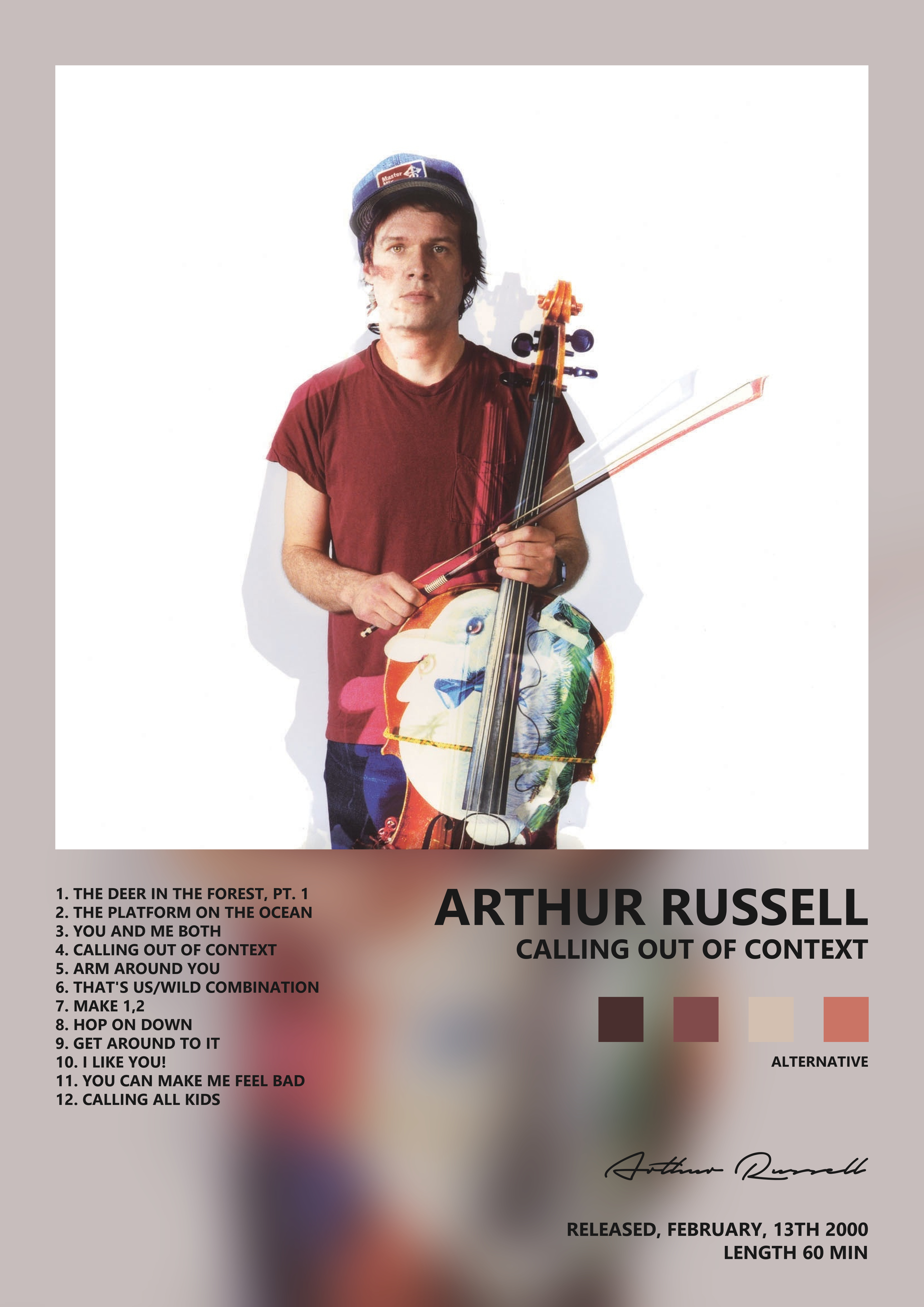 Music poster: Arthur Russell - Calling Out of Context
