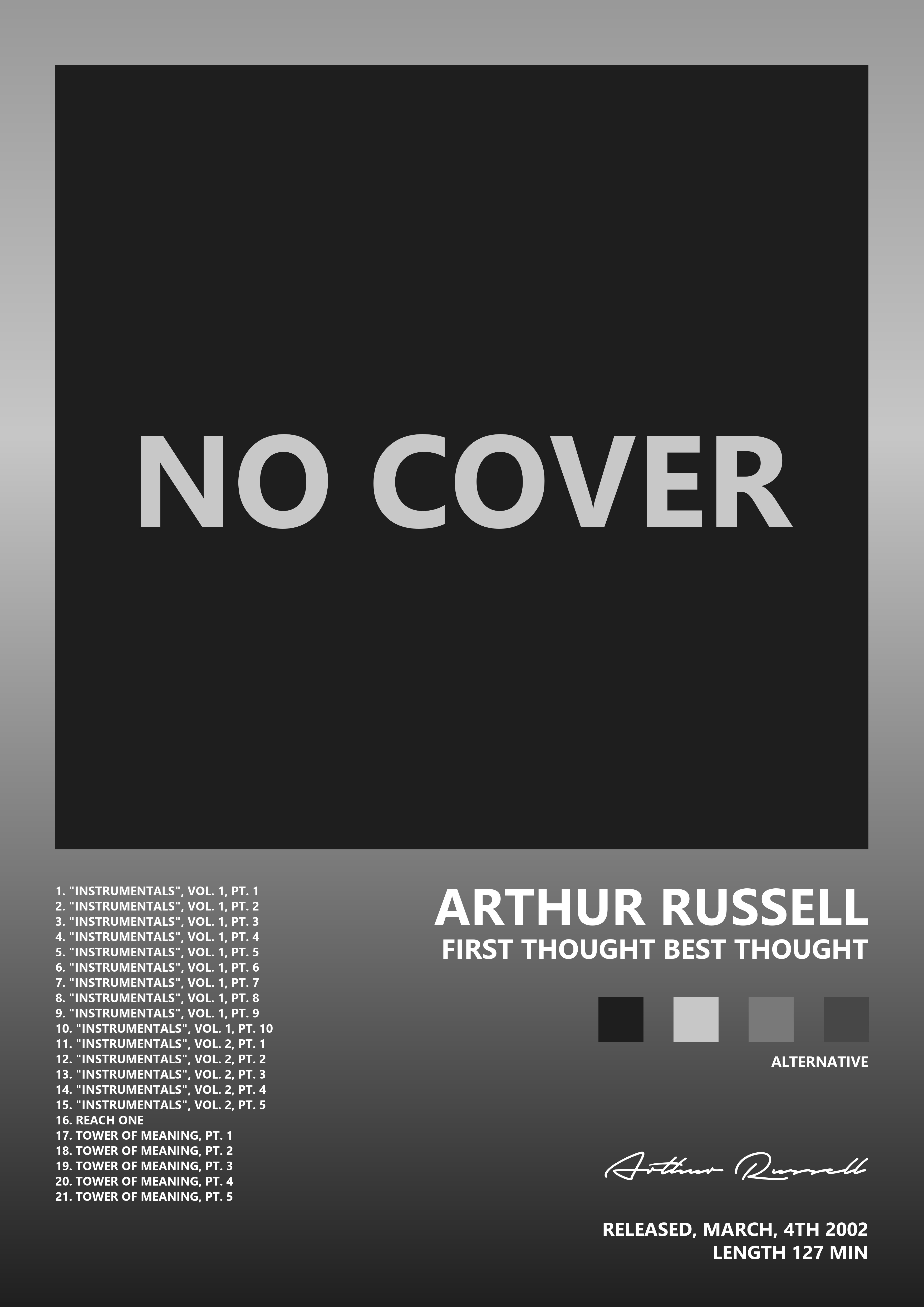 Music poster: Arthur Russell - First Thought Best Thought