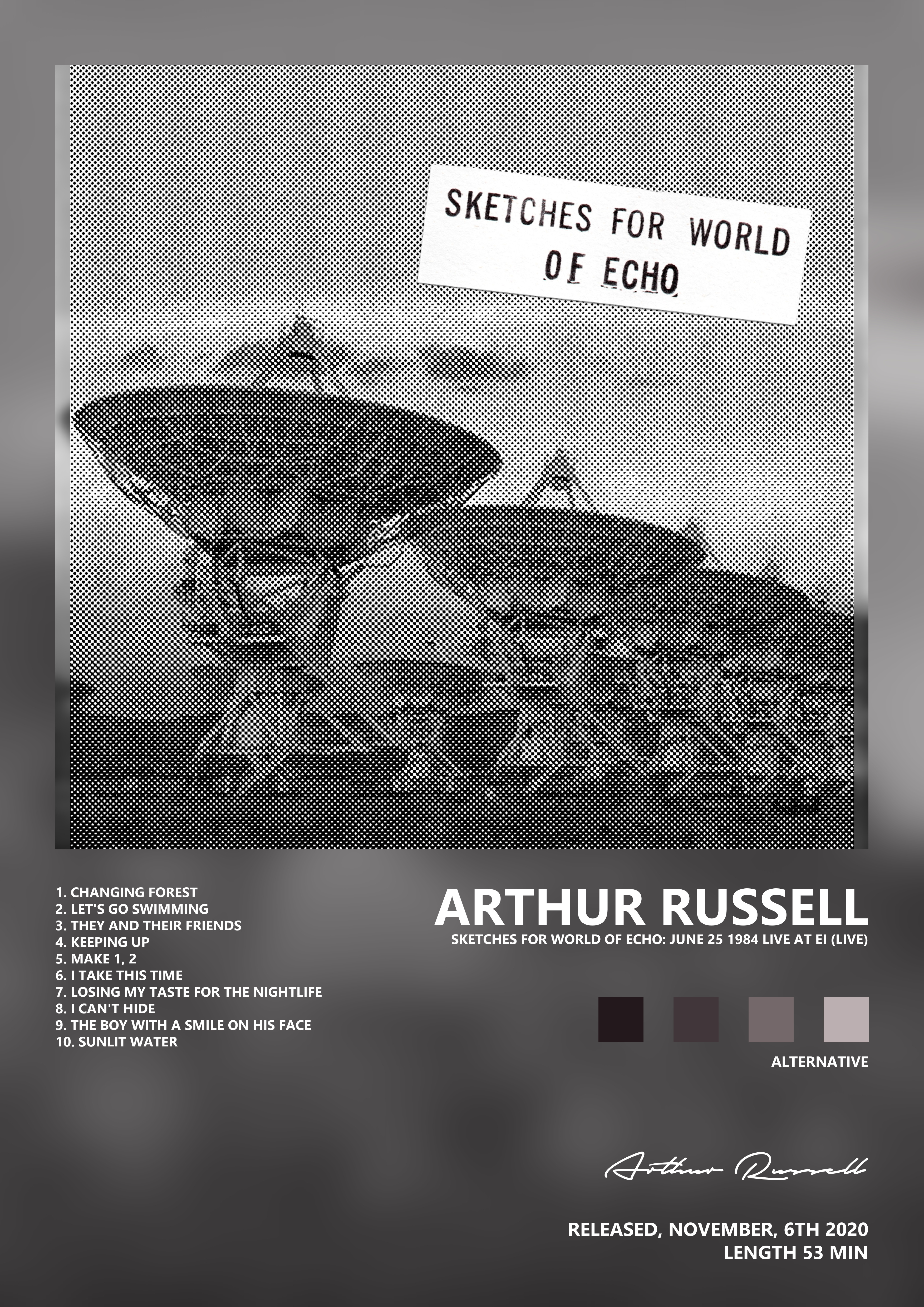 Music poster: Arthur Russell - Sketches For World of Echo June 25 1984 Live At Ei Live